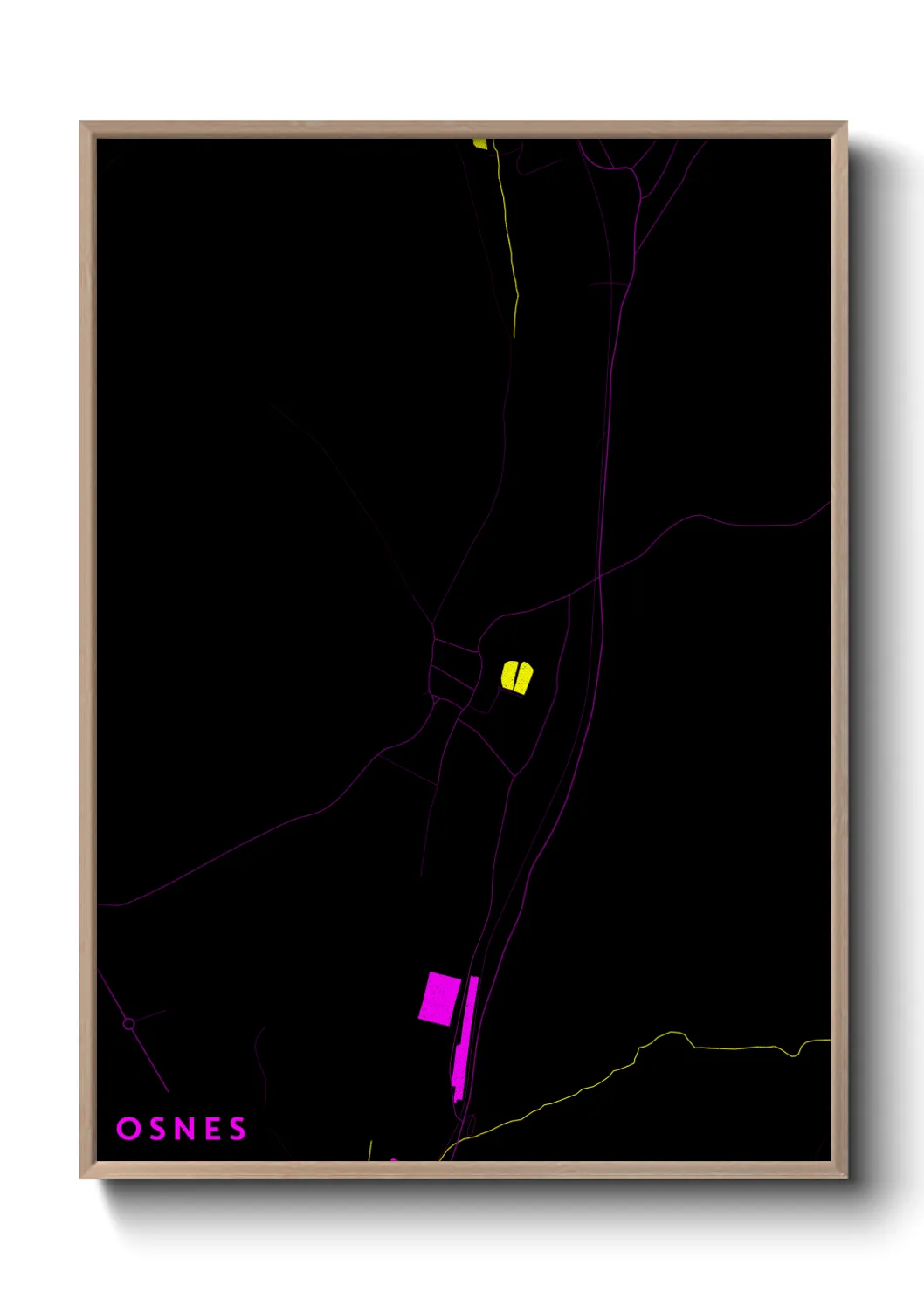 Une affiche de carte sur Osnes