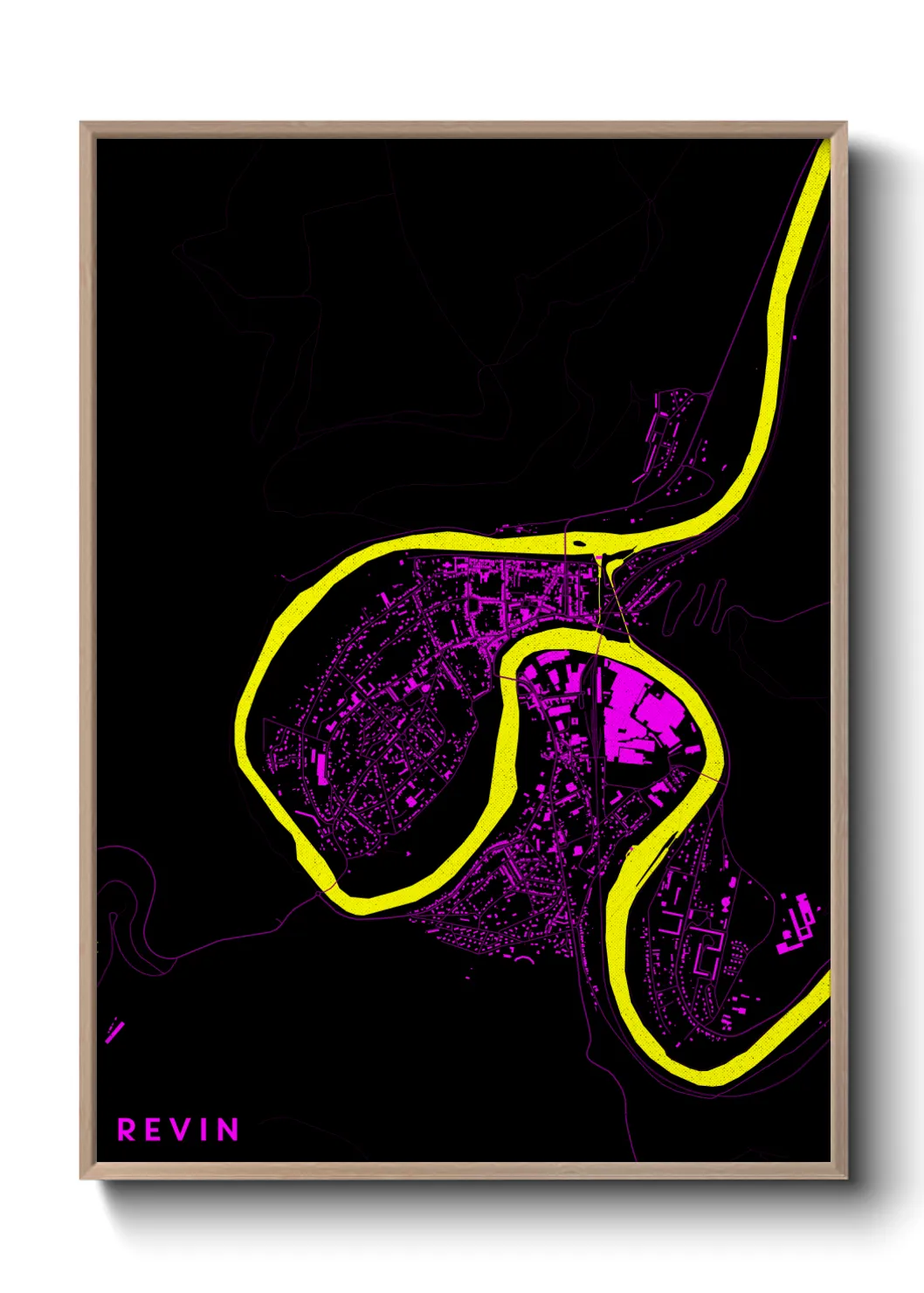 Une affiche de carte sur Revin