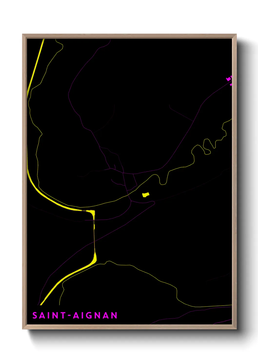 Une affiche de carte sur Saint-Aignan