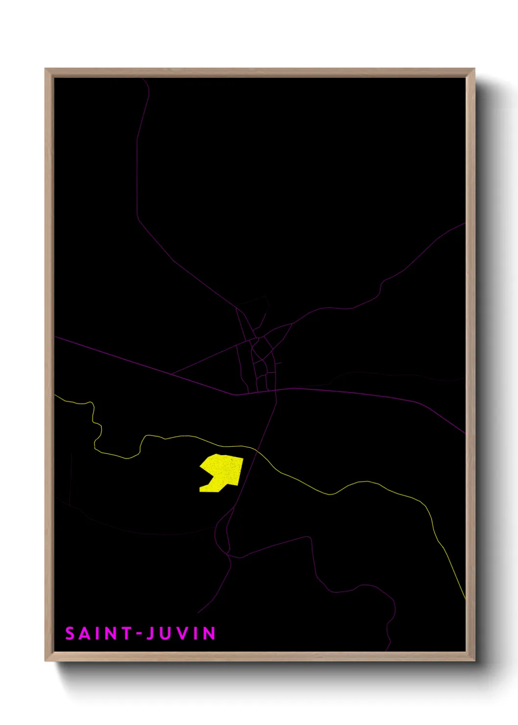 Une affiche de carte sur Saint-Juvin