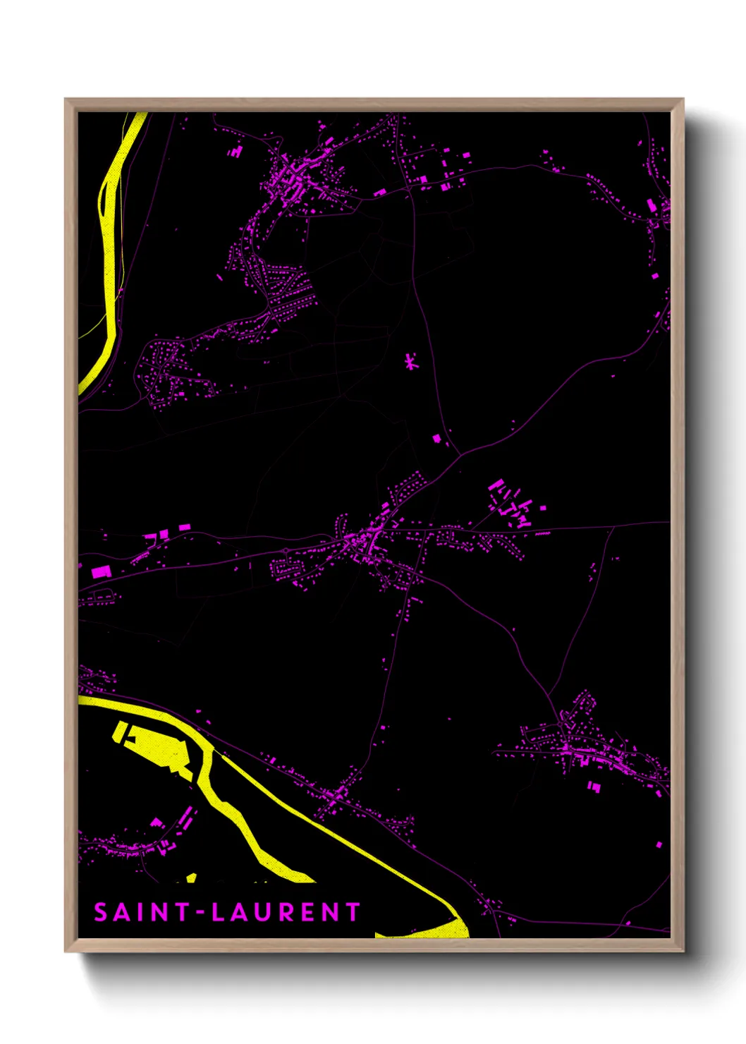 Une affiche de carte sur Saint-Laurent