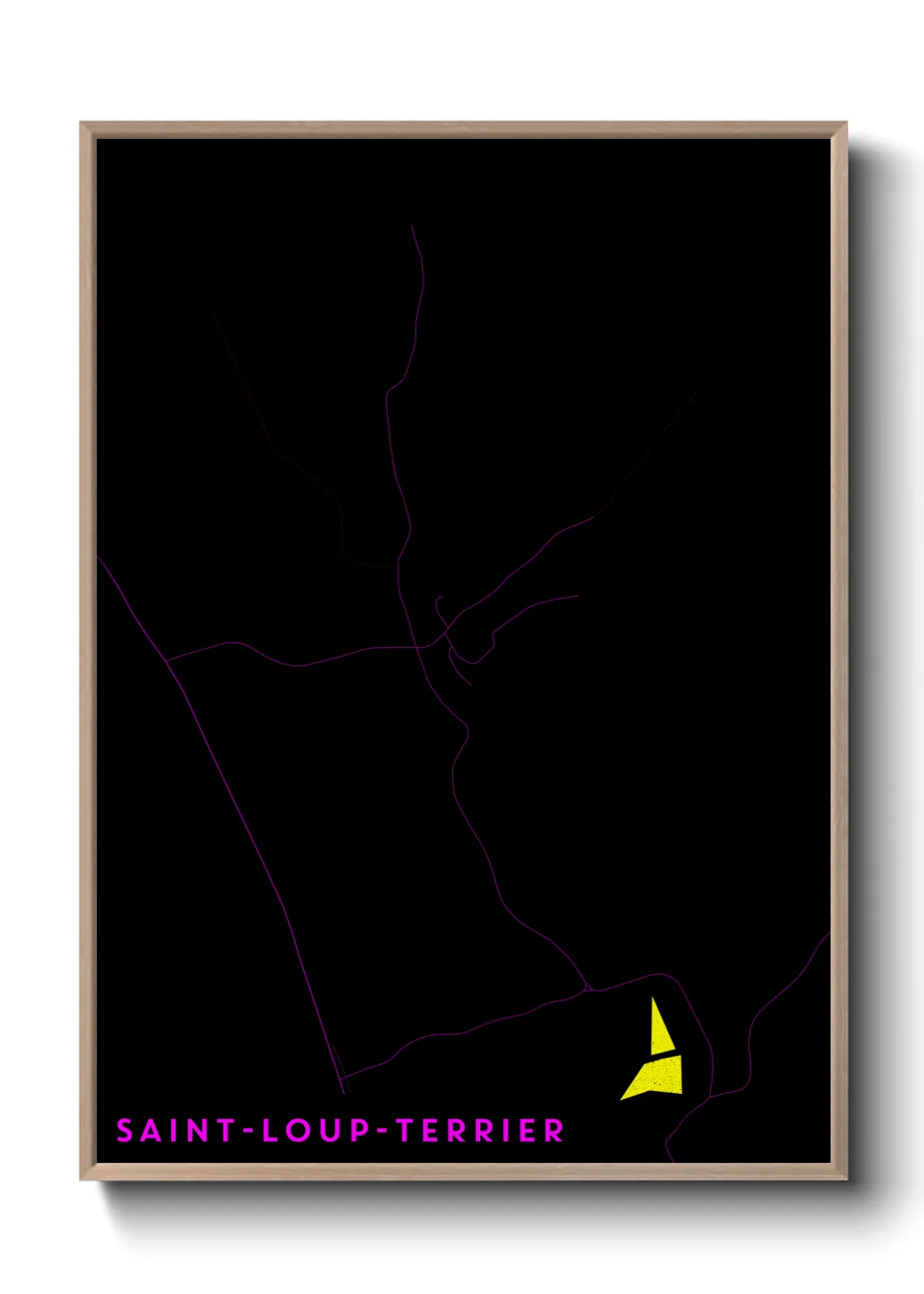 Une affiche de carte sur Saint-Loup-Terrier