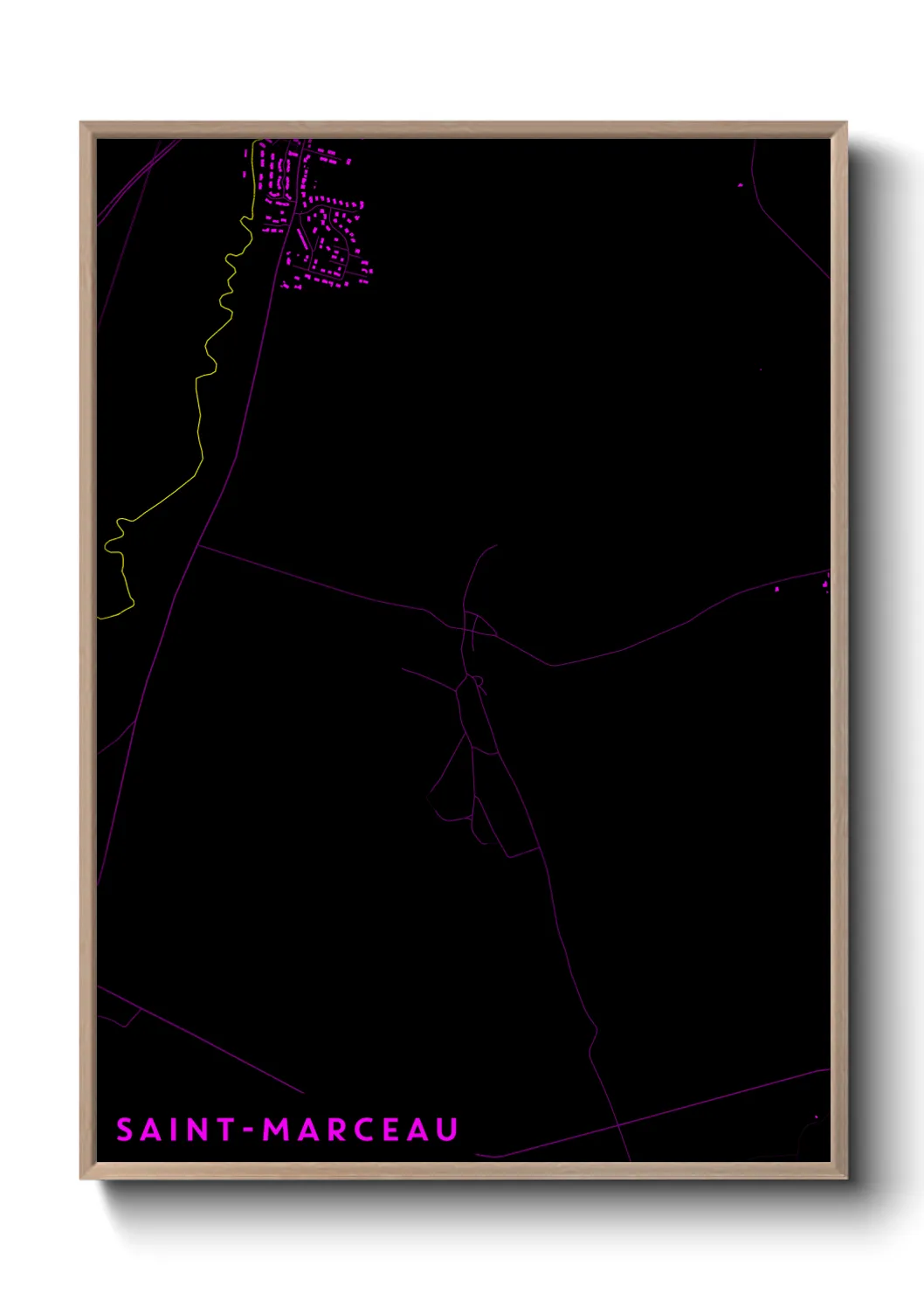 Une affiche de carte sur Saint-Marceau