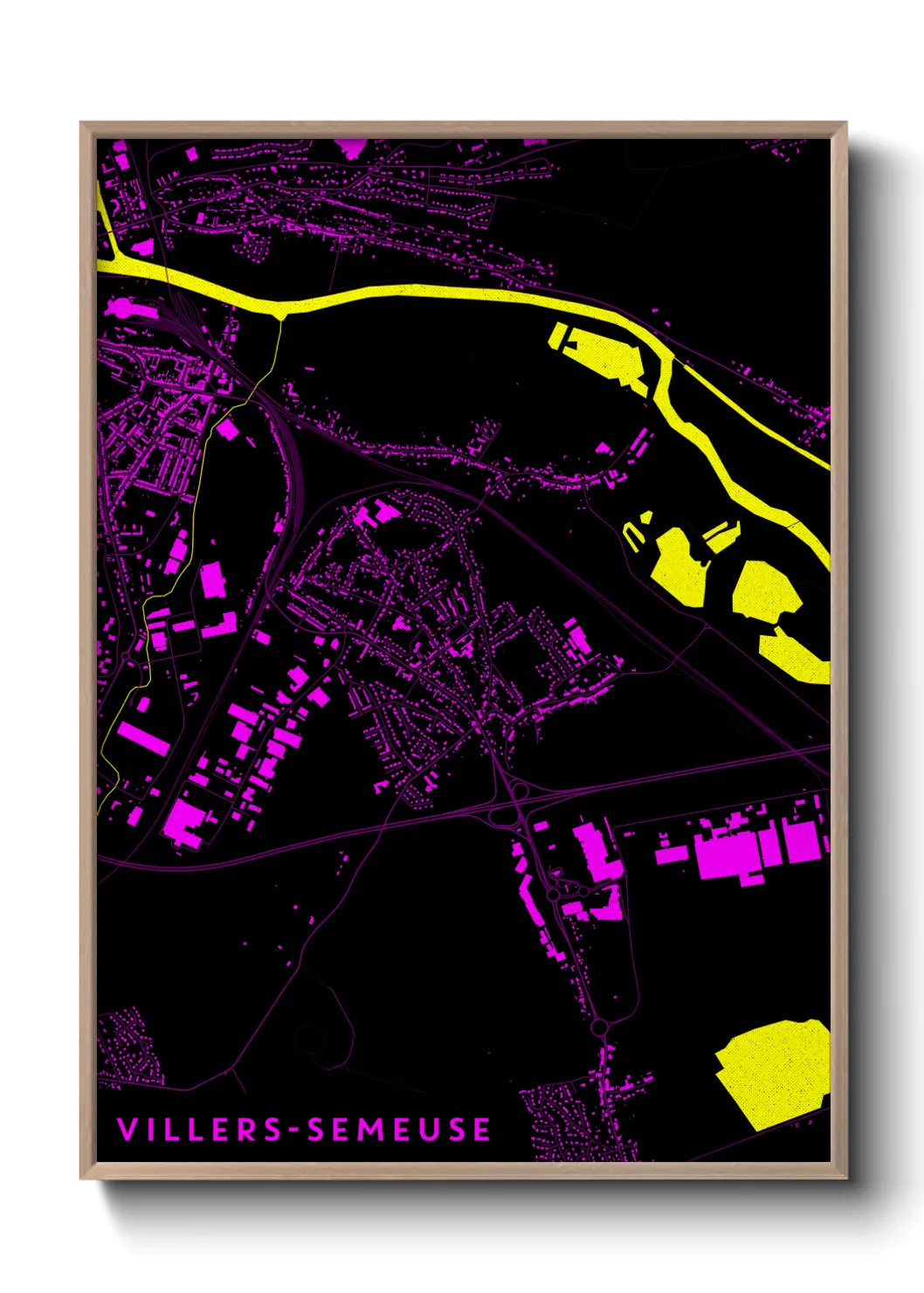 Une affiche de carte sur Villers-Semeuse