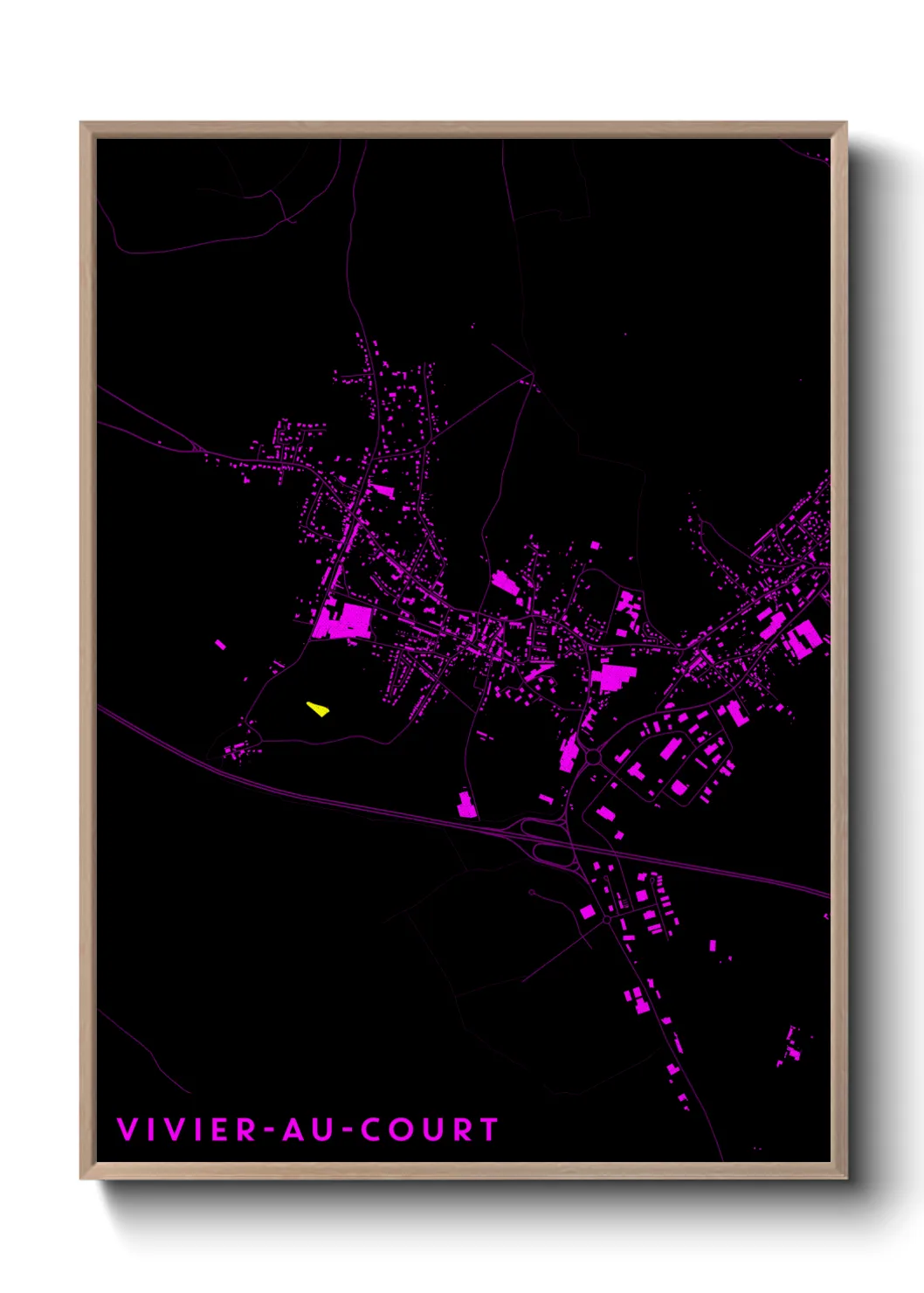 Une affiche de carte sur Vivier-au-Court