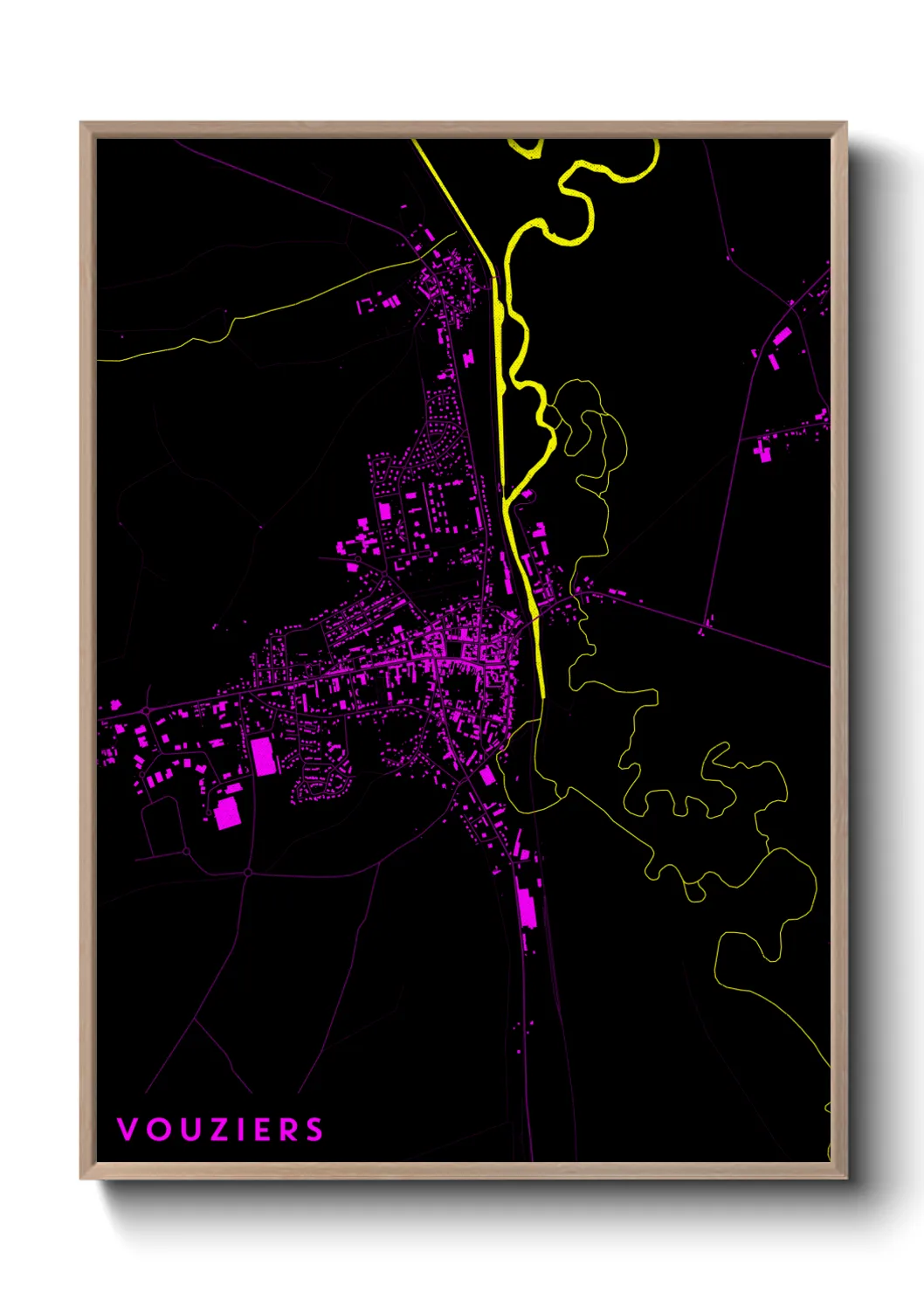 Une affiche de carte sur Vouziers