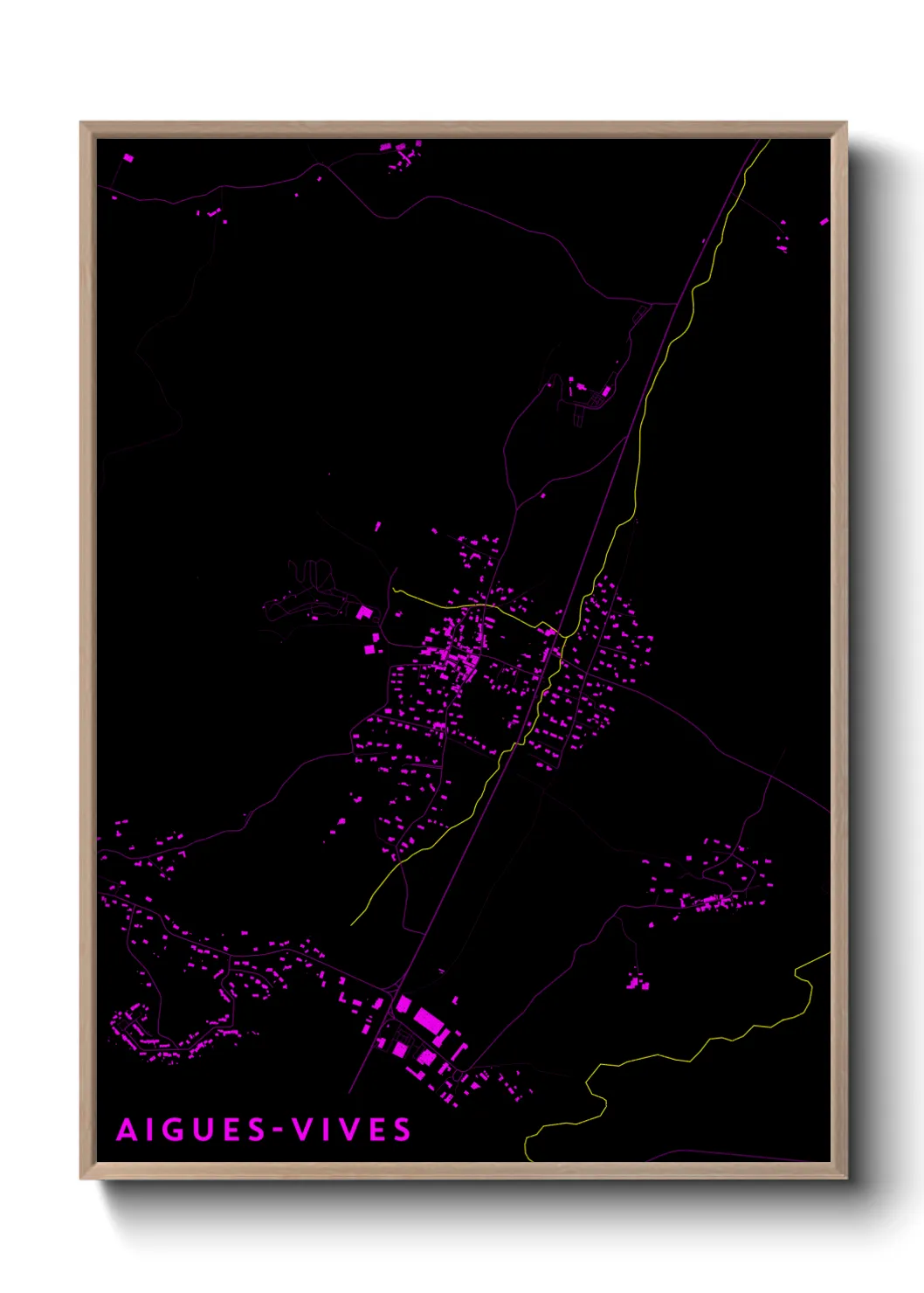 Une affiche de carte sur Aigues-Vives
