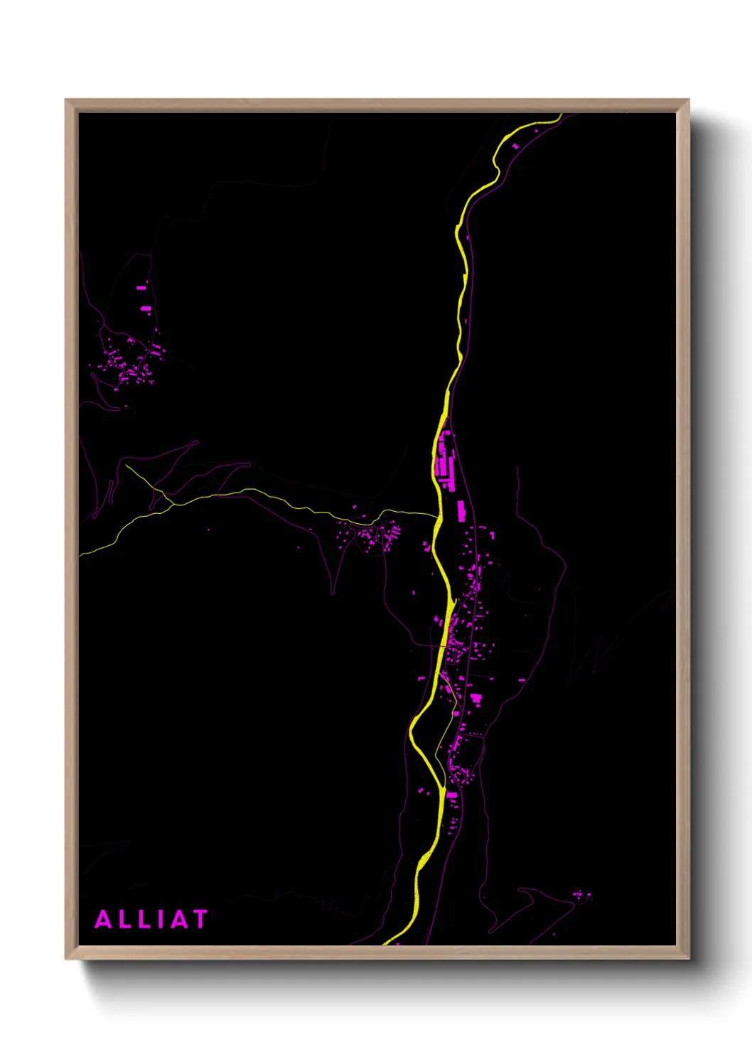 Une affiche de carte sur Alliat