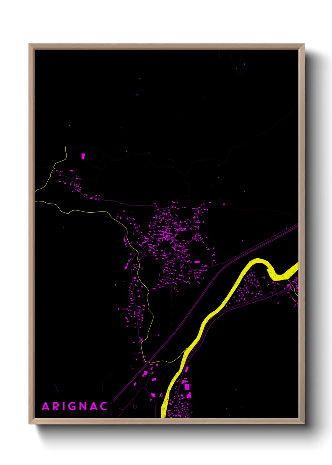 Une affiche de carte sur Arignac