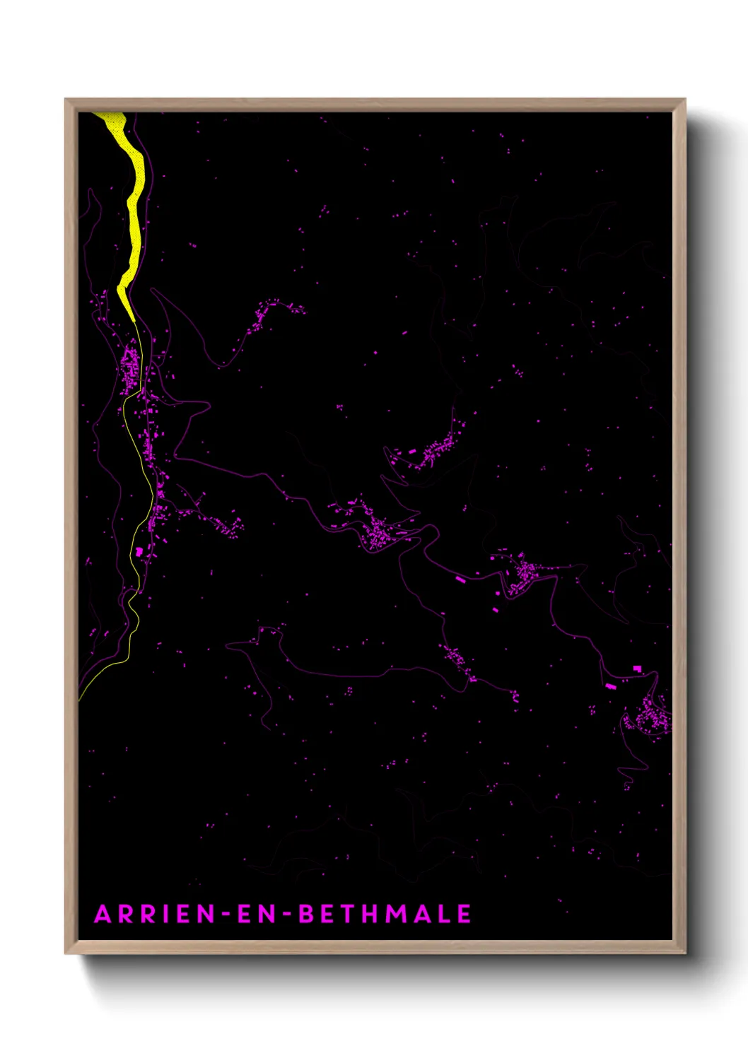 Une affiche de carte sur Arrien-en-Bethmale