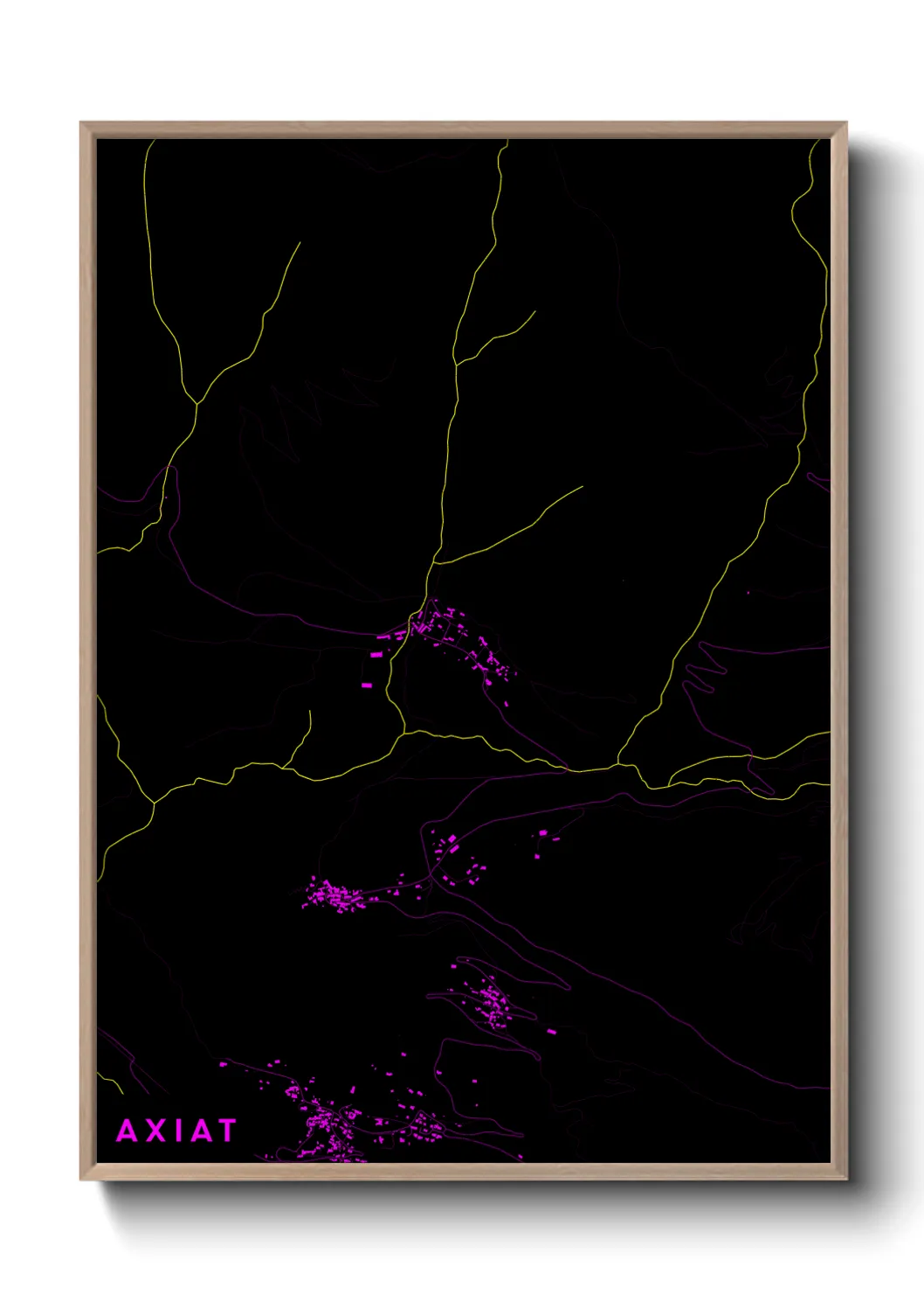 Une affiche de carte sur Axiat