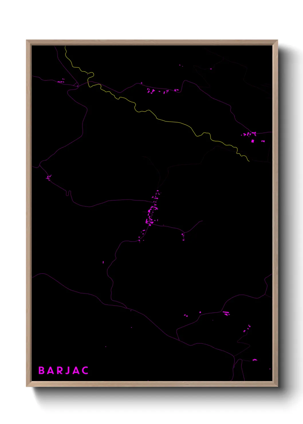 Une affiche de carte sur Barjac