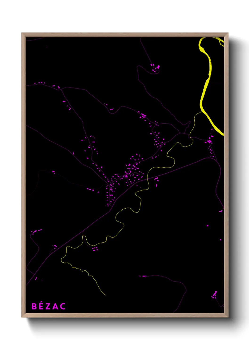 Une affiche de carte sur Bézac