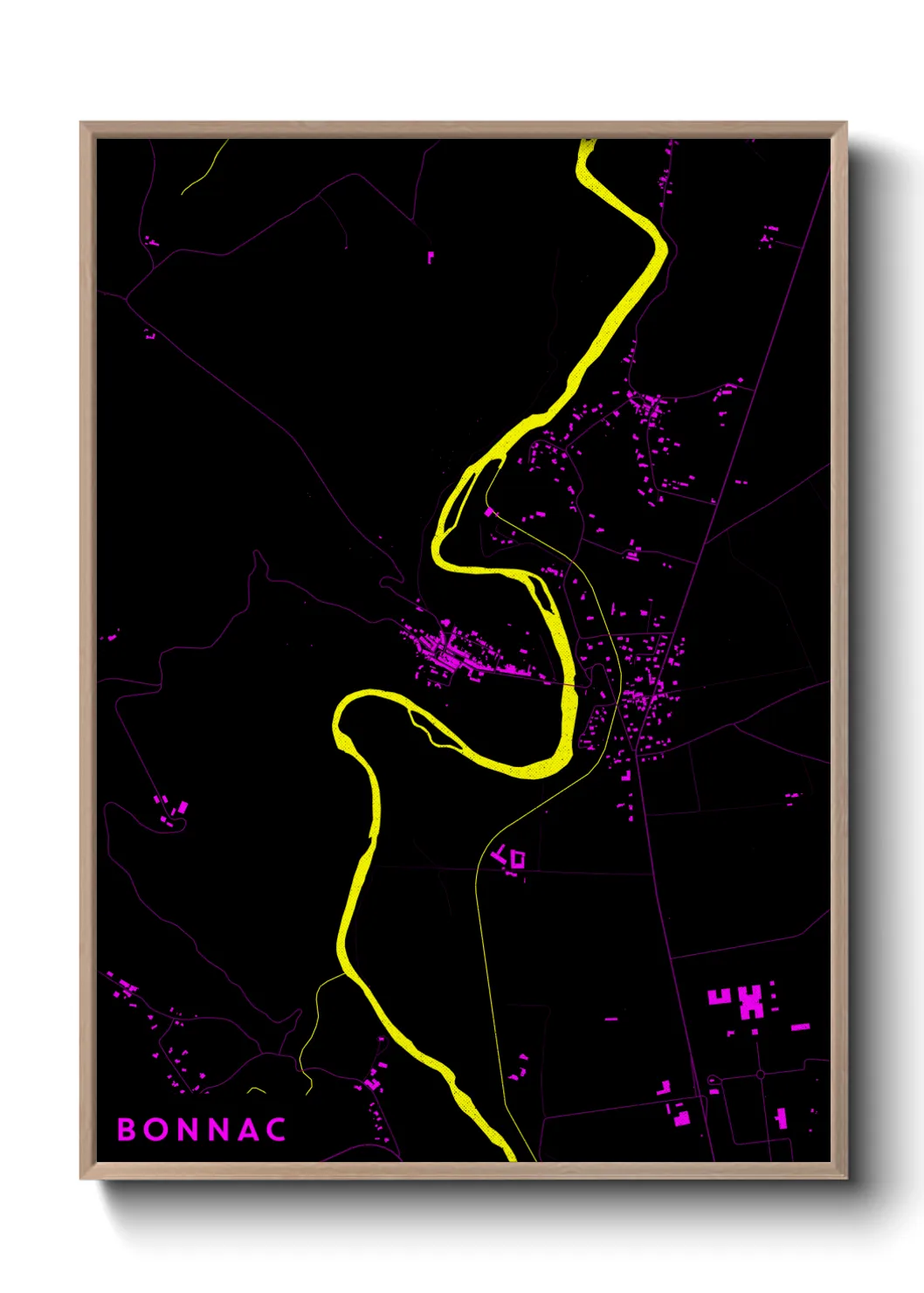 Une affiche de carte sur Bonnac