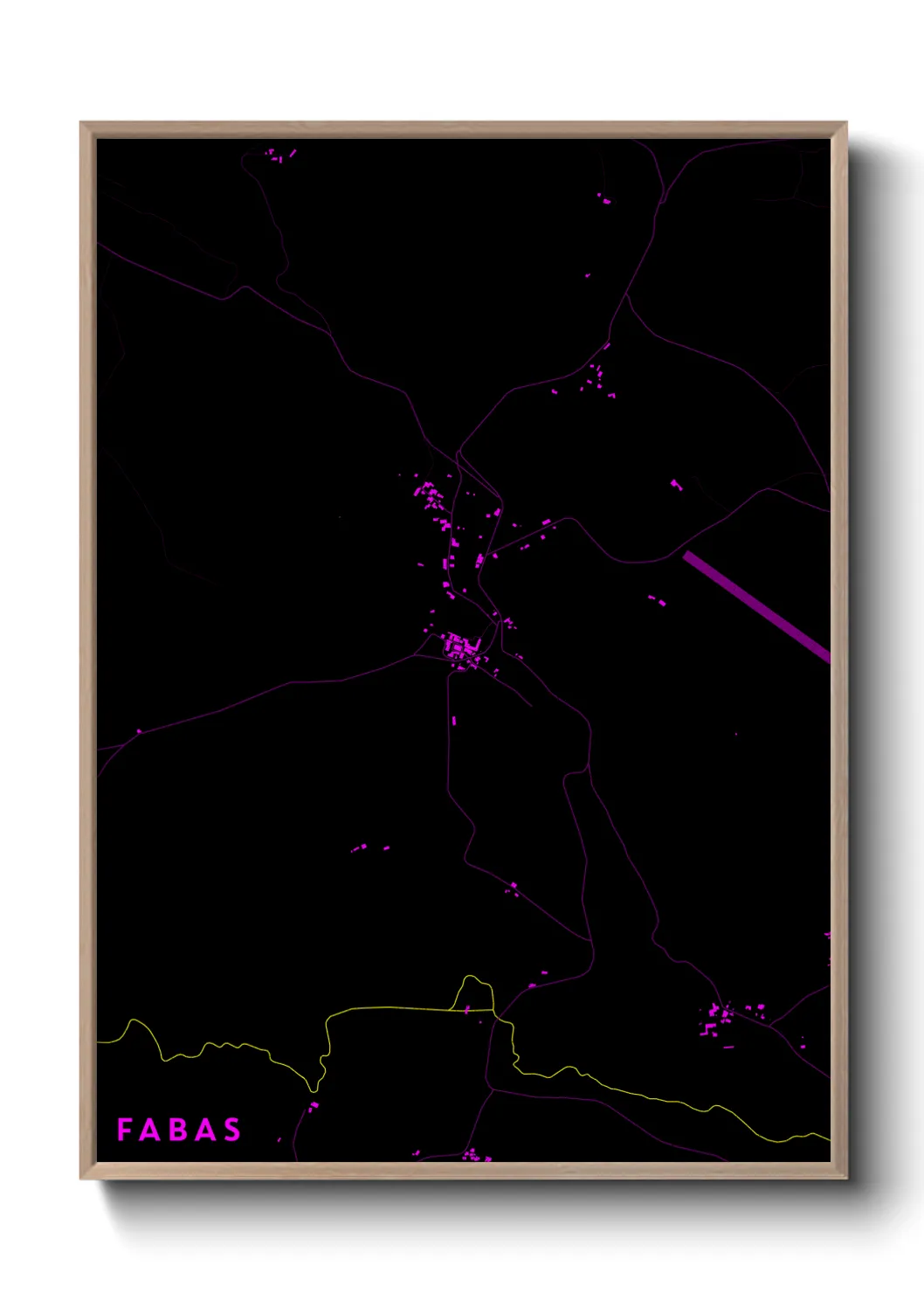 Une affiche de carte sur Fabas