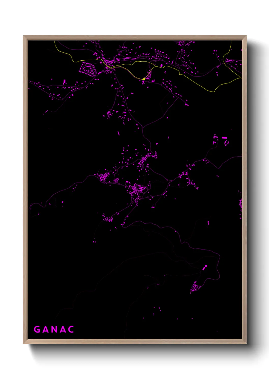 Une affiche de carte sur Ganac