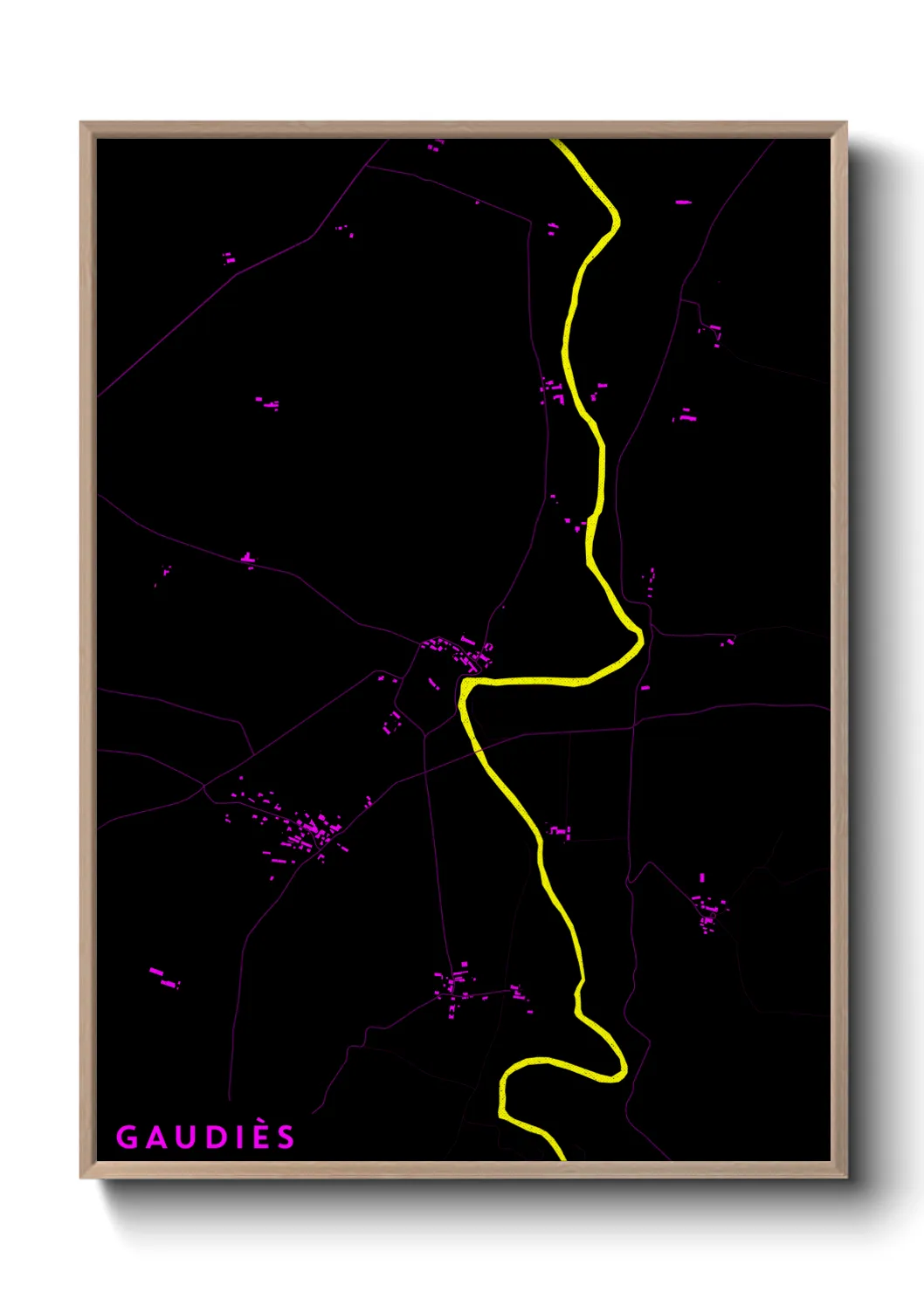 Une affiche de carte sur Gaudiès