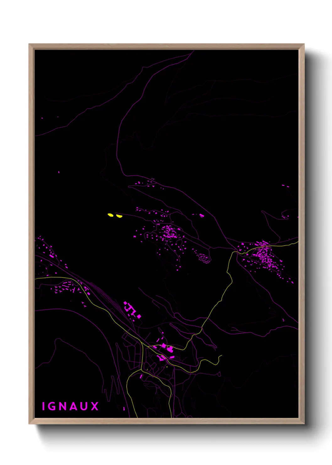 Une affiche de carte sur Ignaux