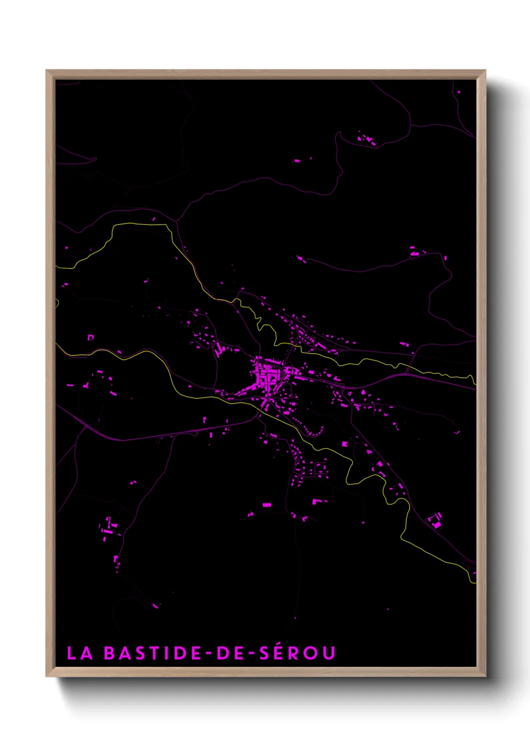 Une affiche de carte sur La Bastide-de-Sérou