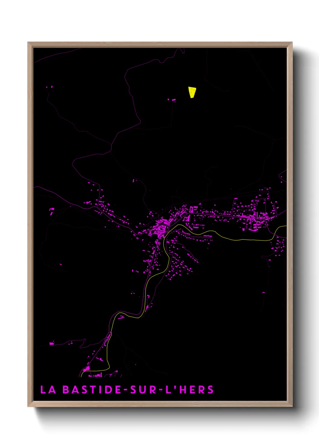 Une affiche de carte sur La Bastide-sur-l'Hers