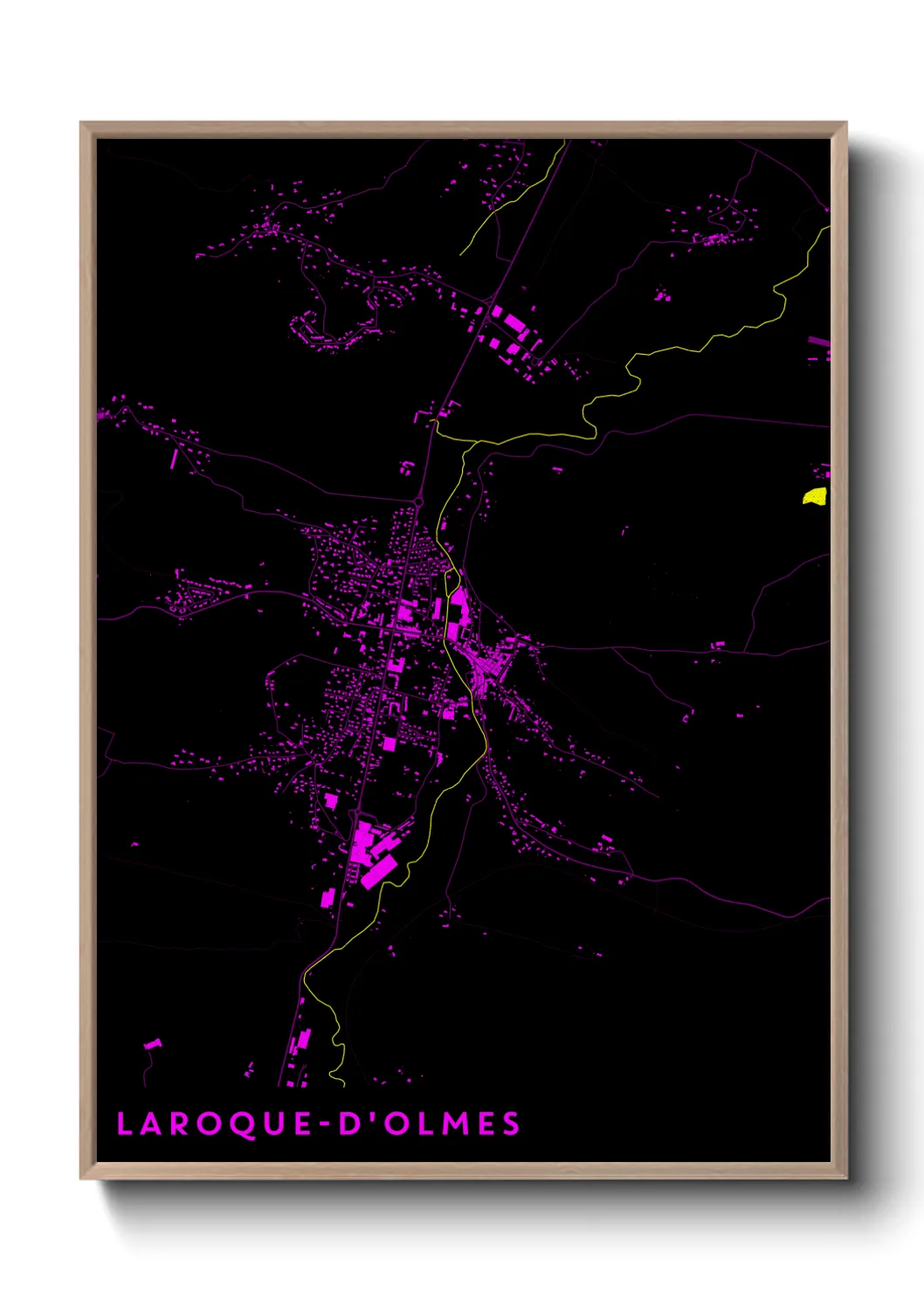 Une affiche de carte sur Laroque-d'Olmes