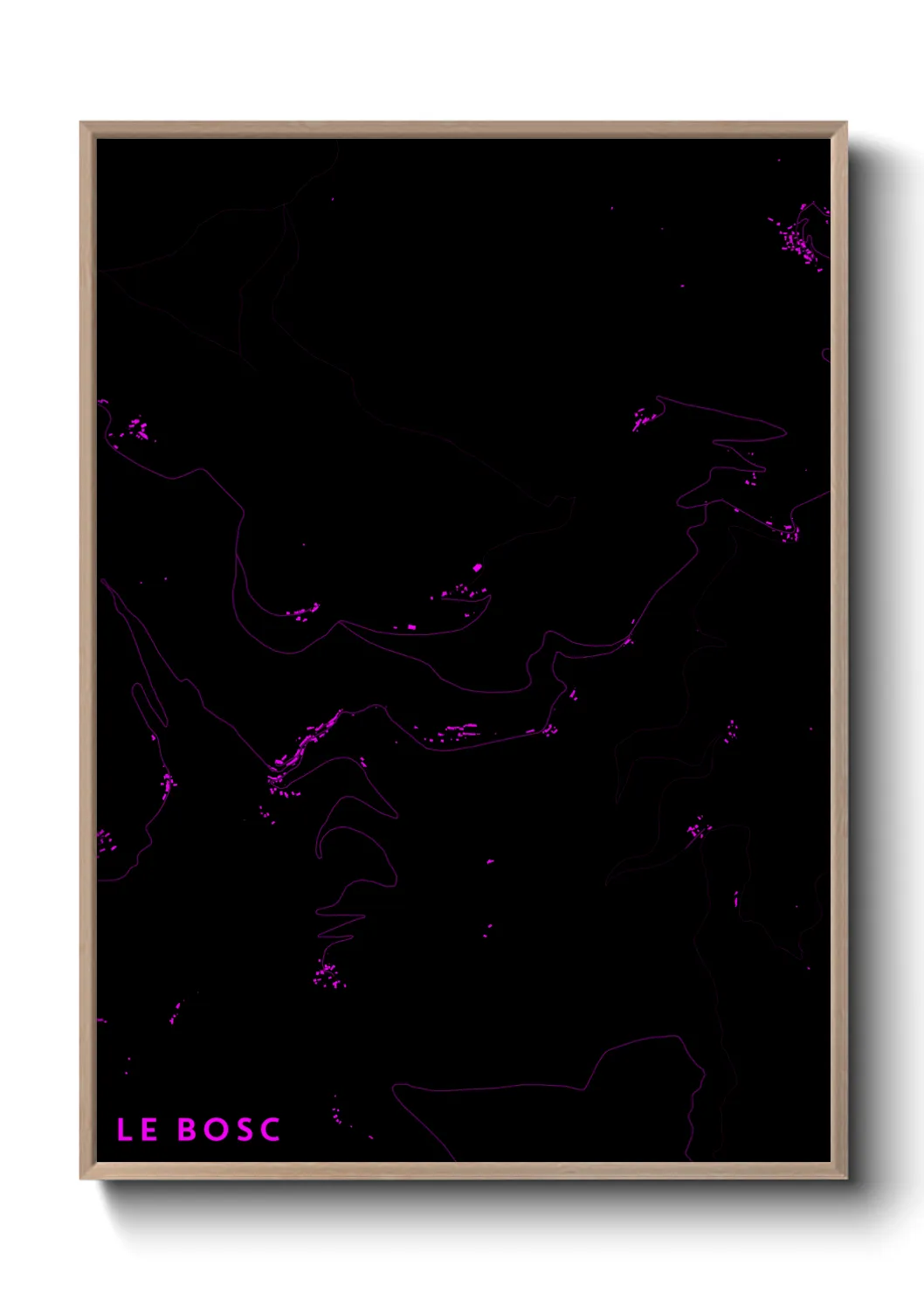 Une affiche de carte sur Le Bosc