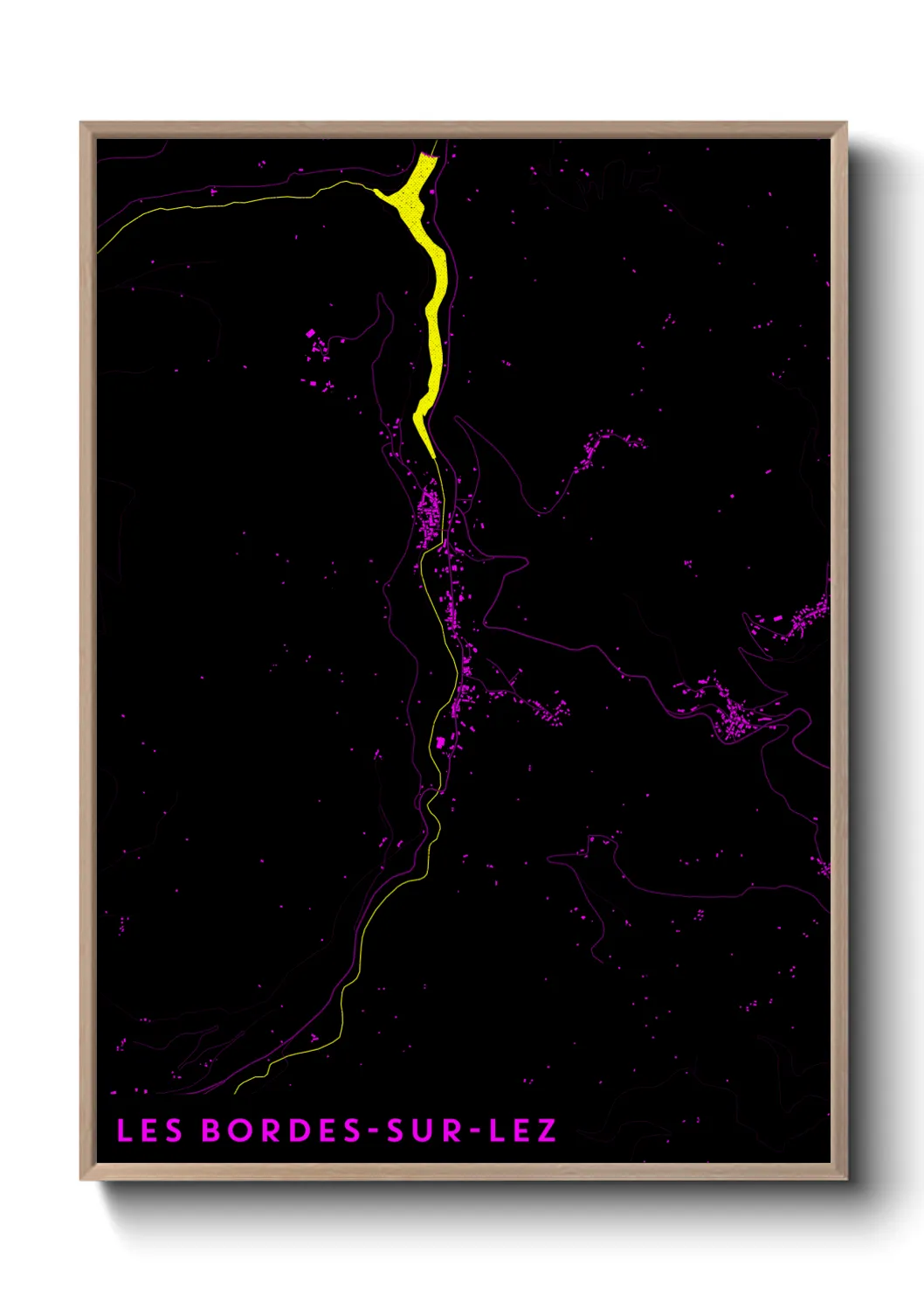 Une affiche de carte sur Les Bordes-sur-Lez