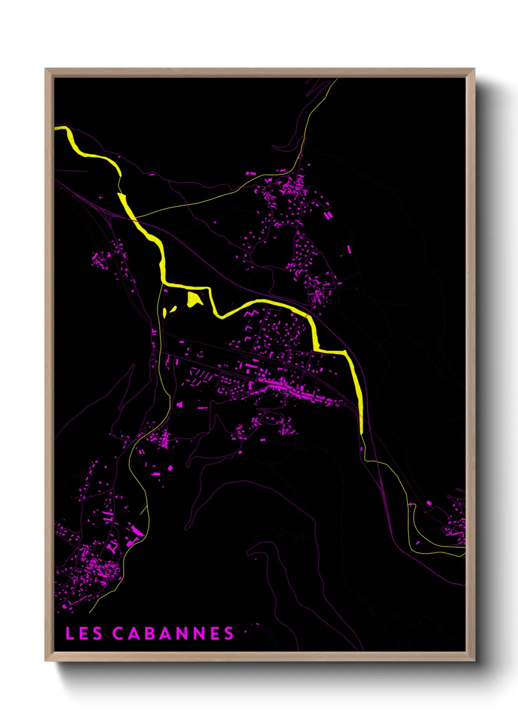 Une affiche de carte sur Les Cabannes