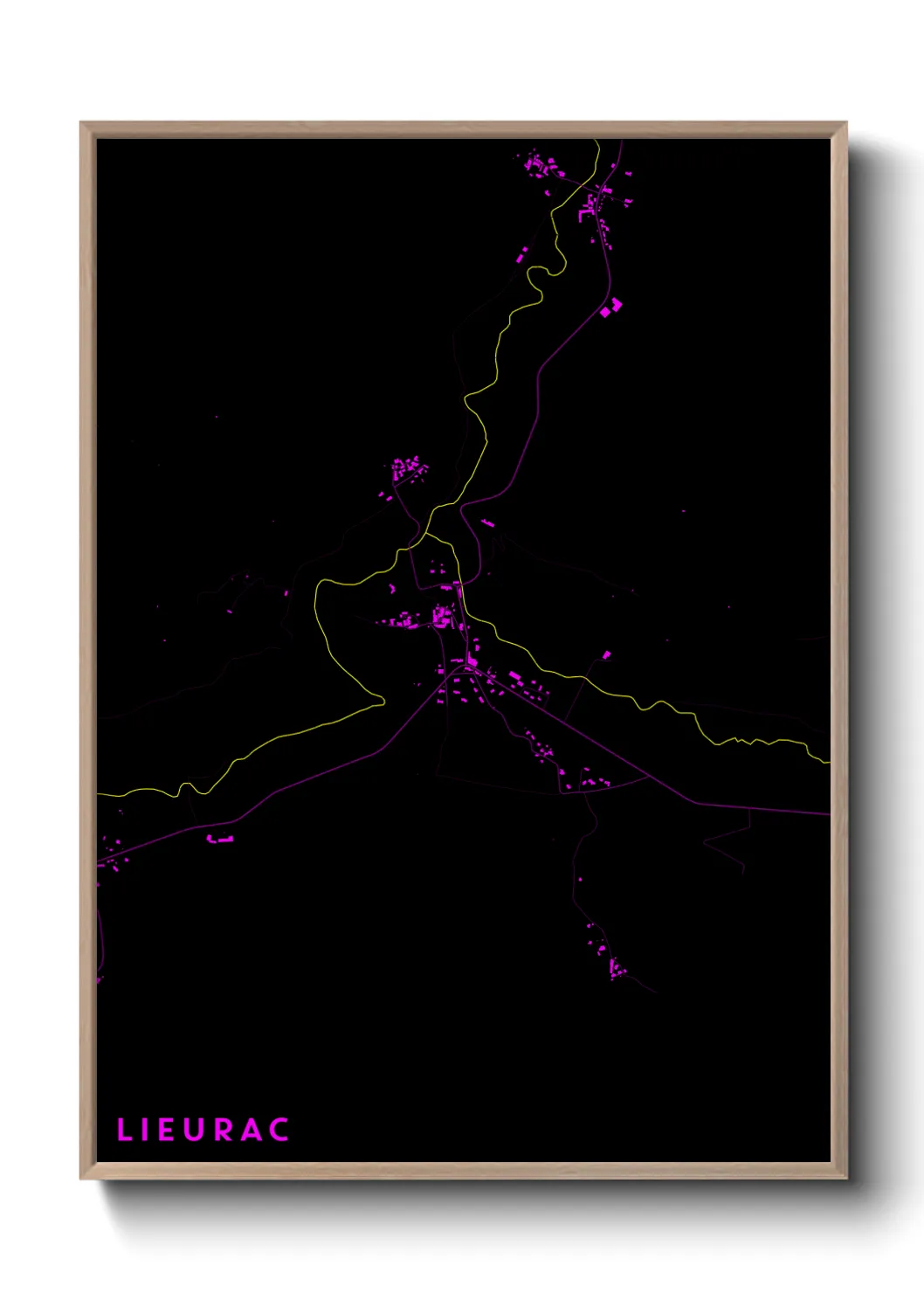 Une affiche de carte sur Lieurac