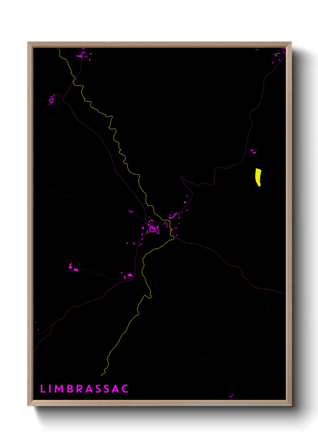 Une affiche de carte sur Limbrassac