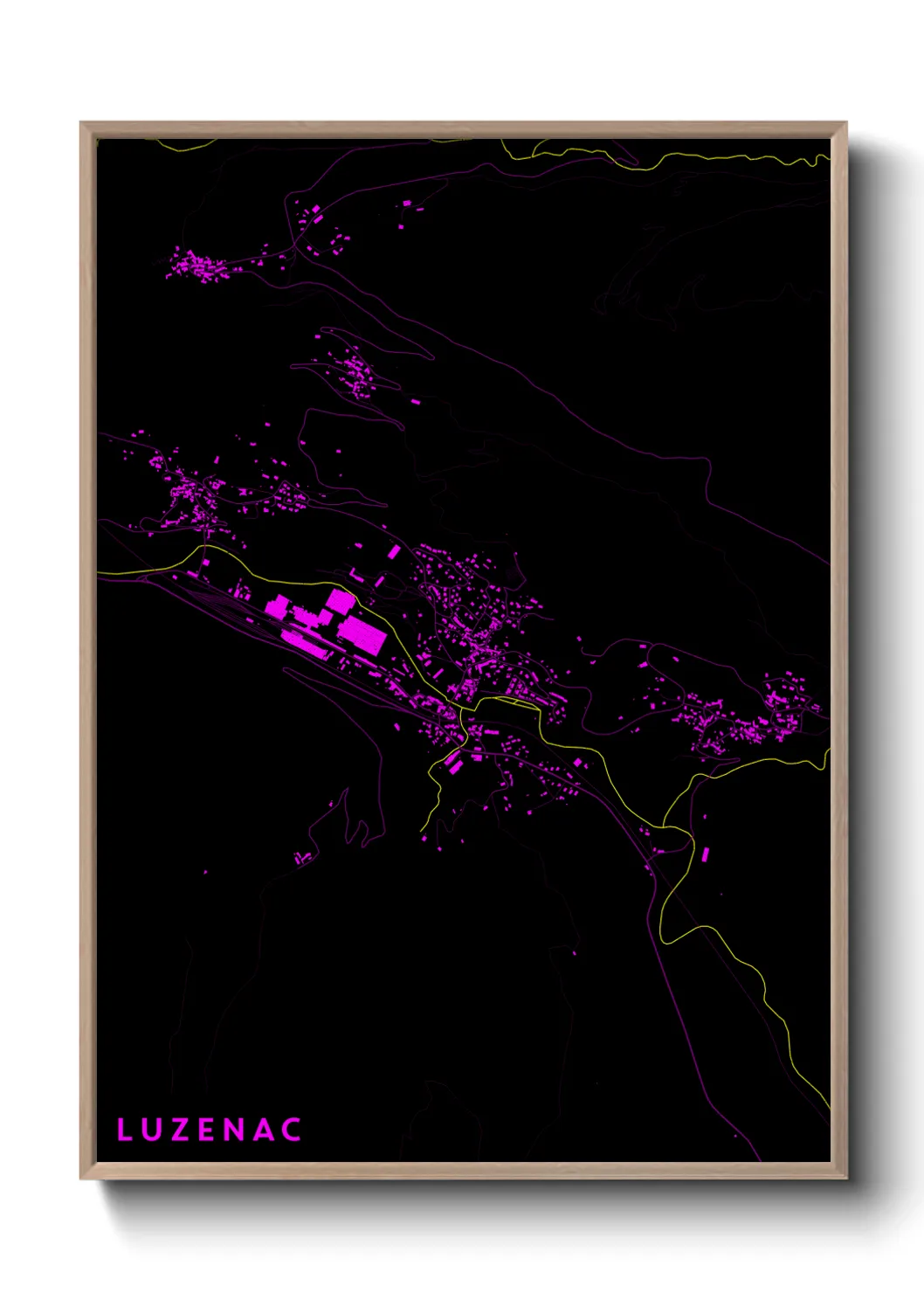 Une affiche de carte sur Luzenac