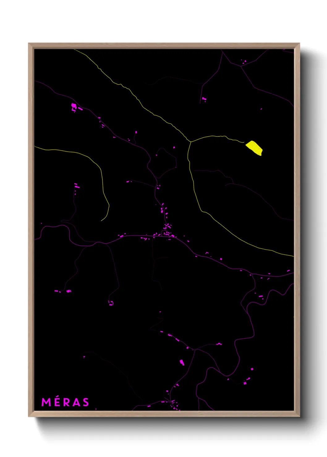 Une affiche de carte sur Méras