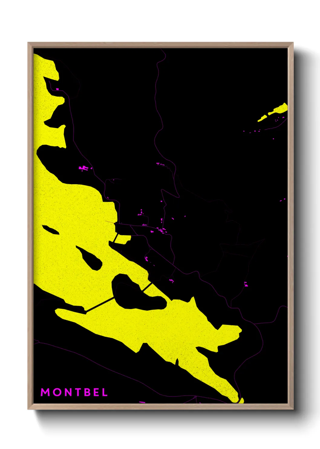 Une affiche de carte sur Montbel