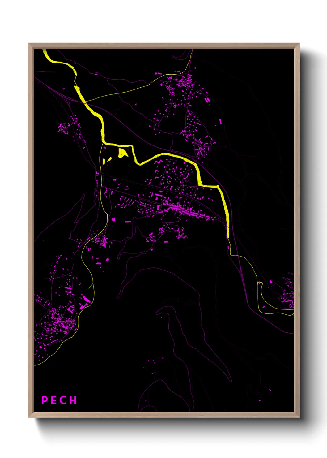 Une affiche de carte sur Pech