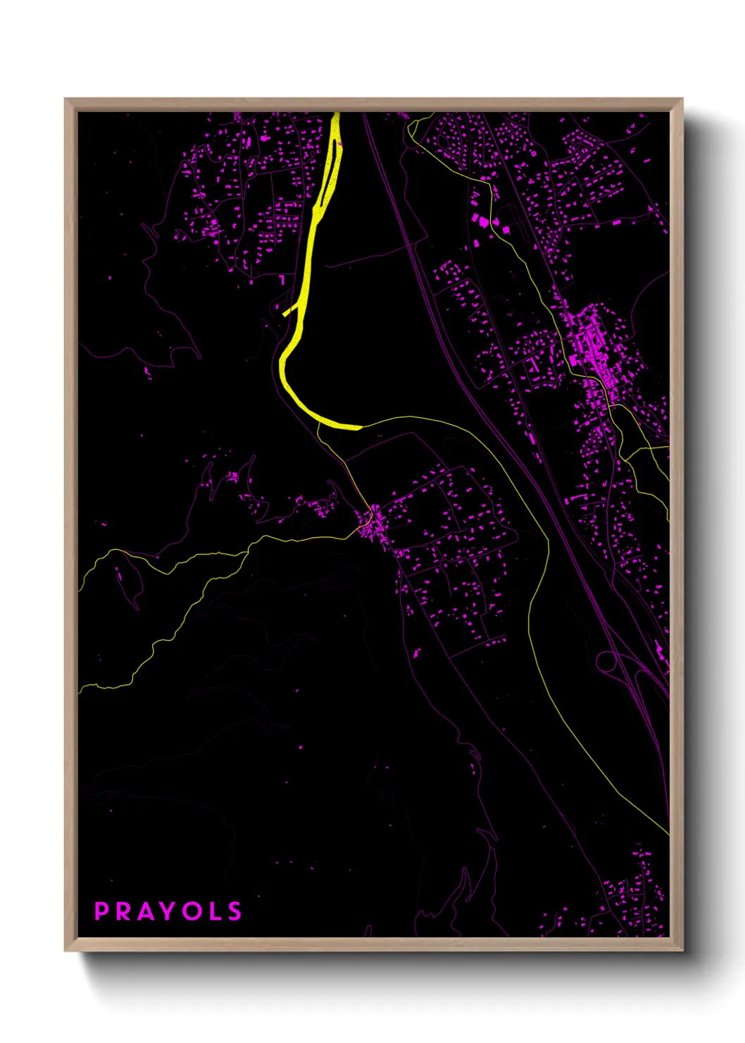 Une affiche de carte sur Prayols