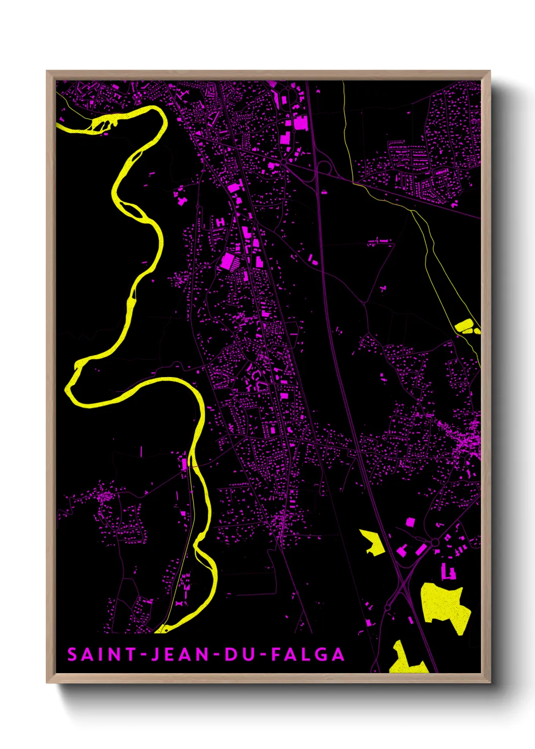 Une affiche de carte sur Saint-Jean-du-Falga