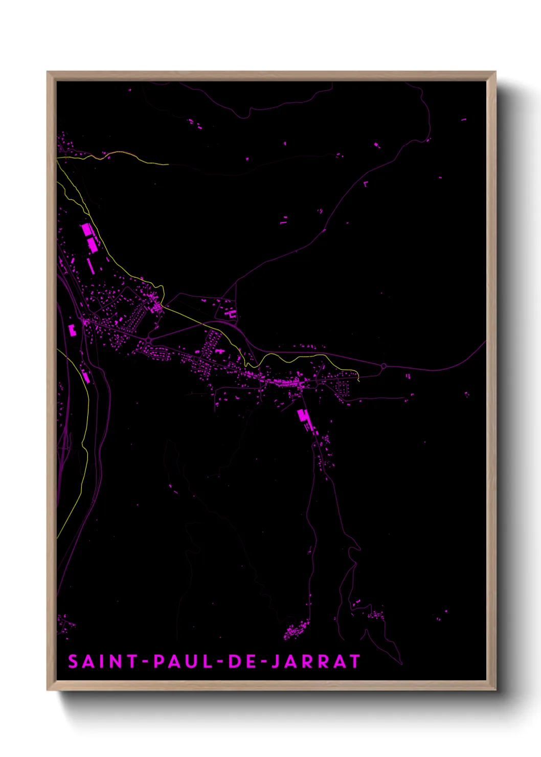 Une affiche de carte sur Saint-Paul-de-Jarrat