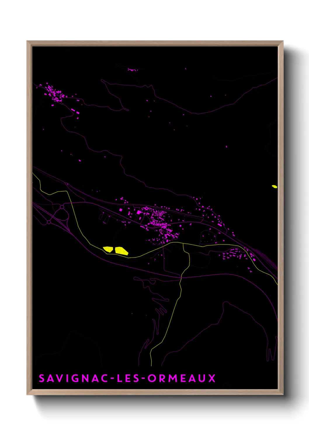 Une affiche de carte sur Savignac-les-Ormeaux