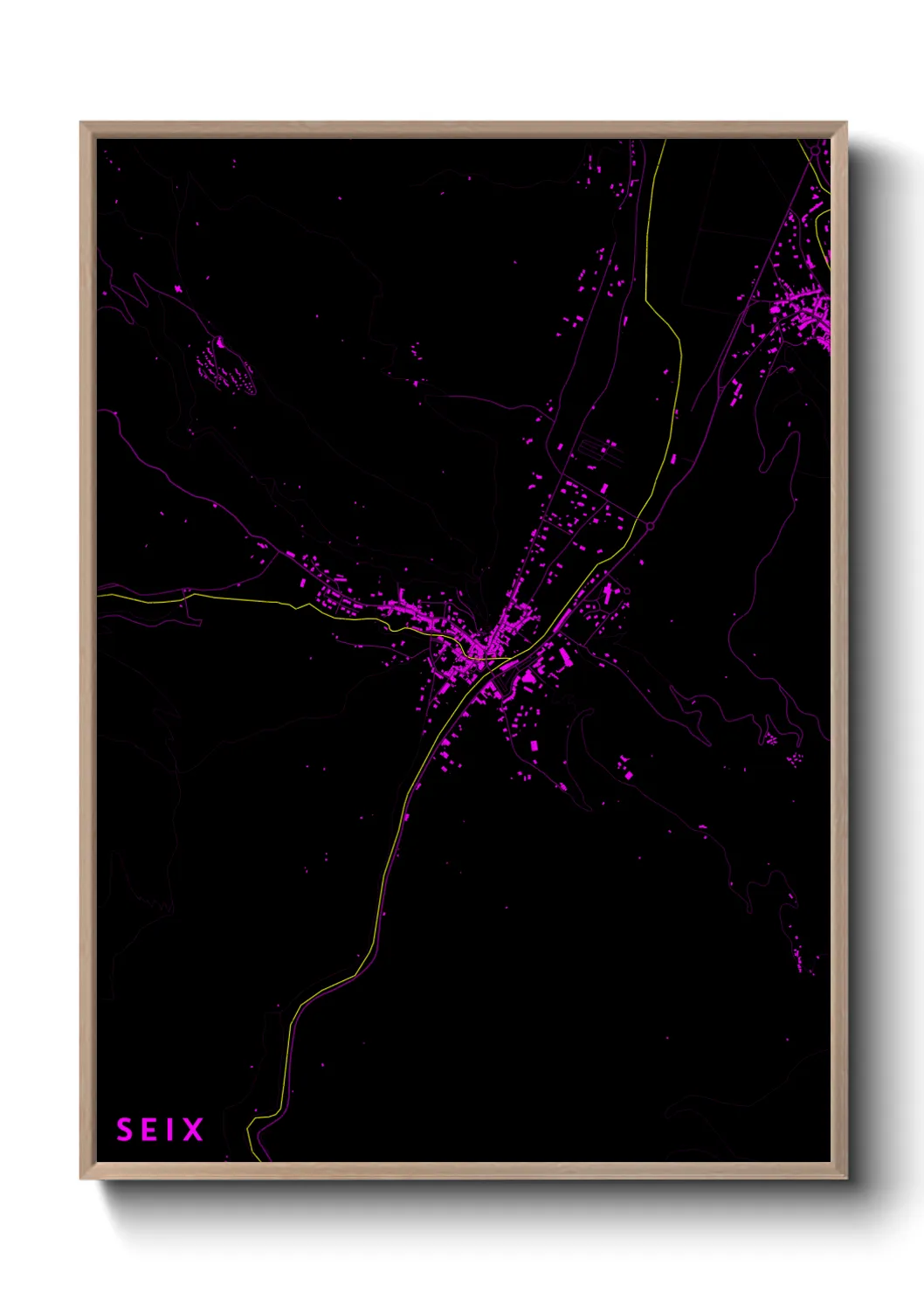 Une affiche de carte sur Seix