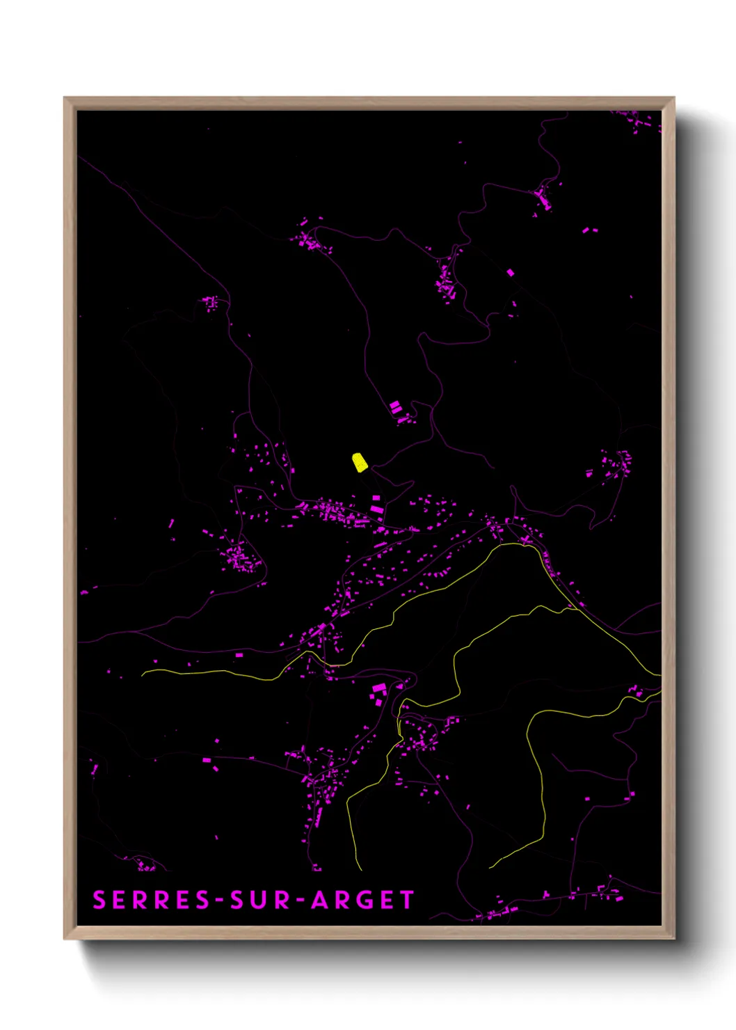 Une affiche de carte sur Serres-sur-Arget
