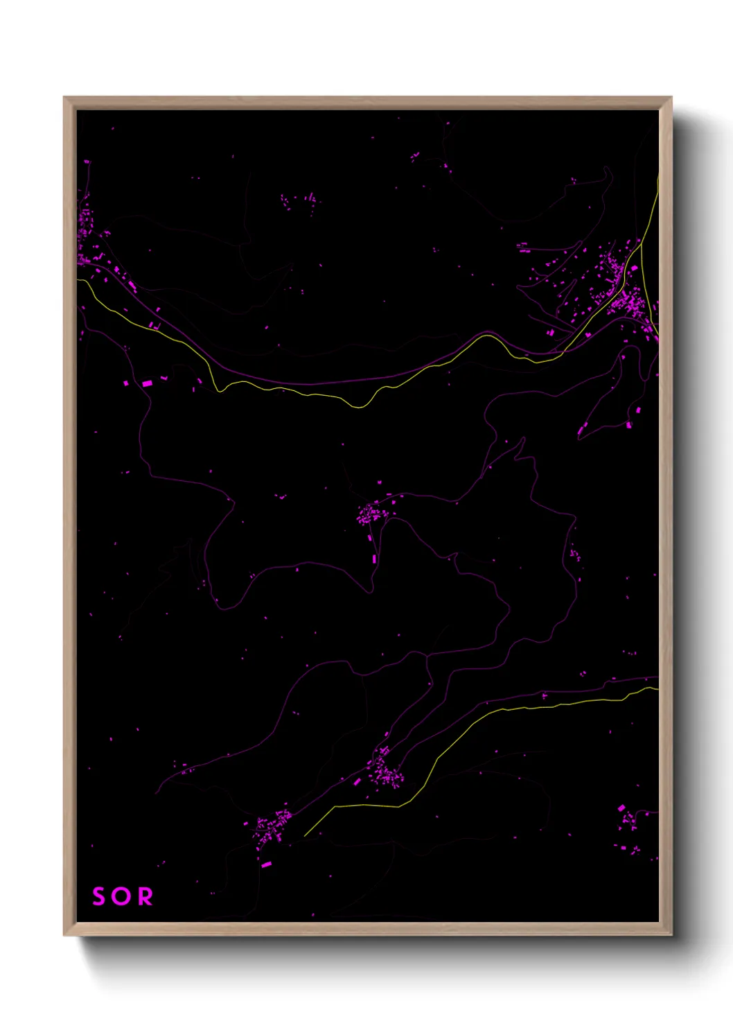 Une affiche de carte sur Sor