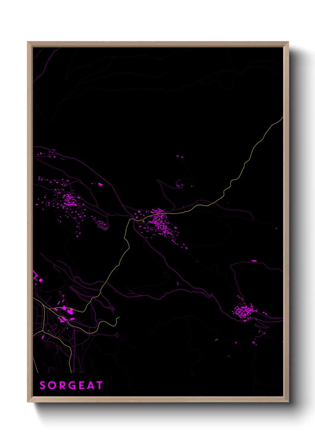 Une affiche de carte sur Sorgeat