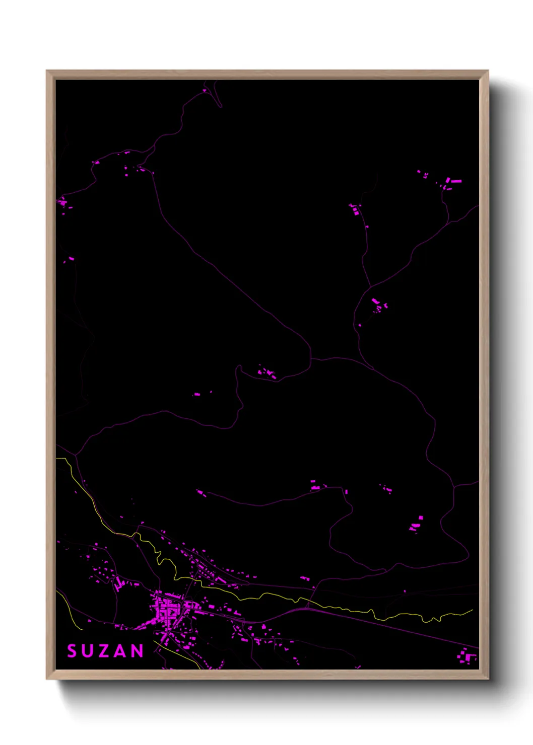 Une affiche de carte sur Suzan