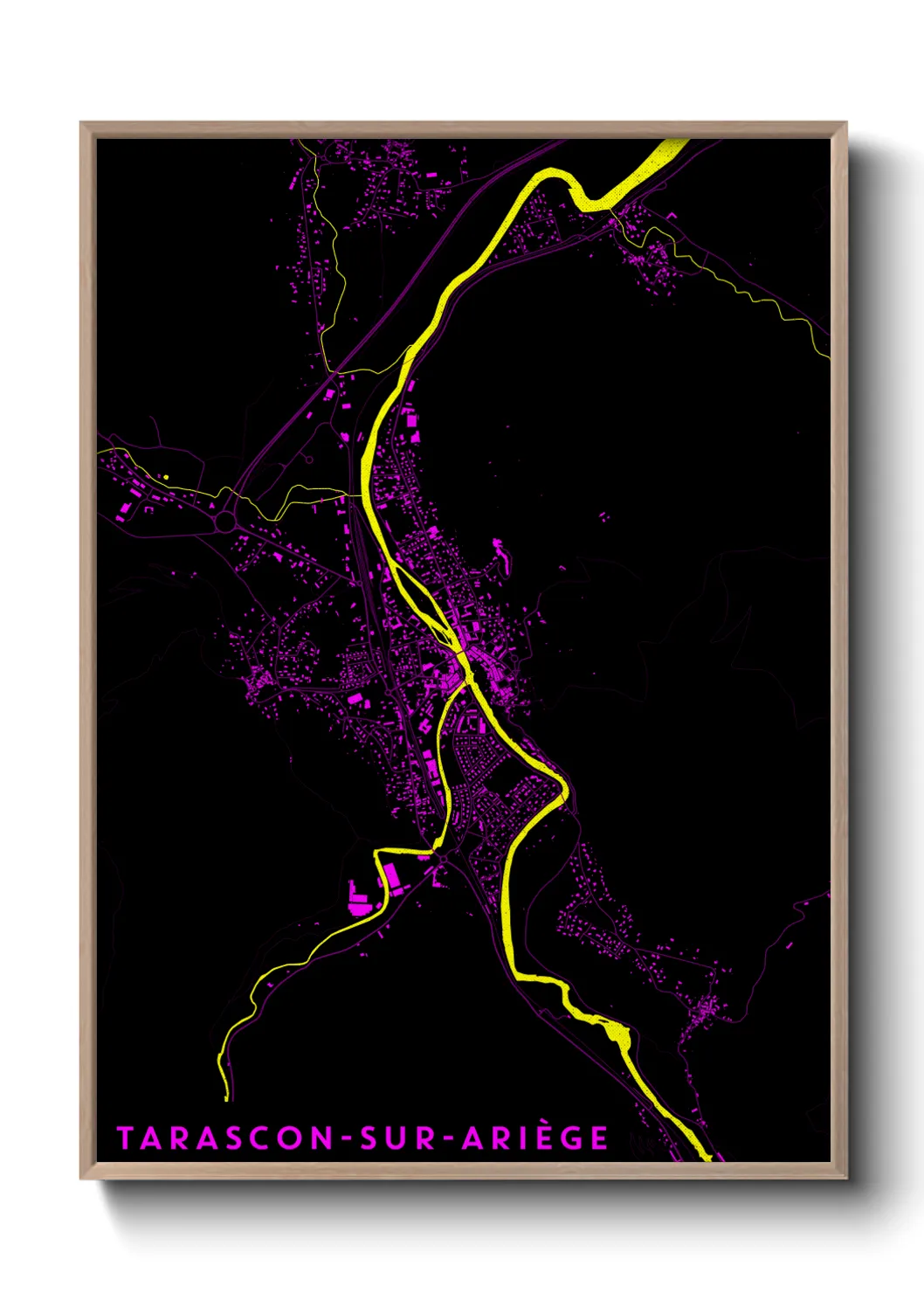 Une affiche de carte sur Tarascon-sur-Ariège