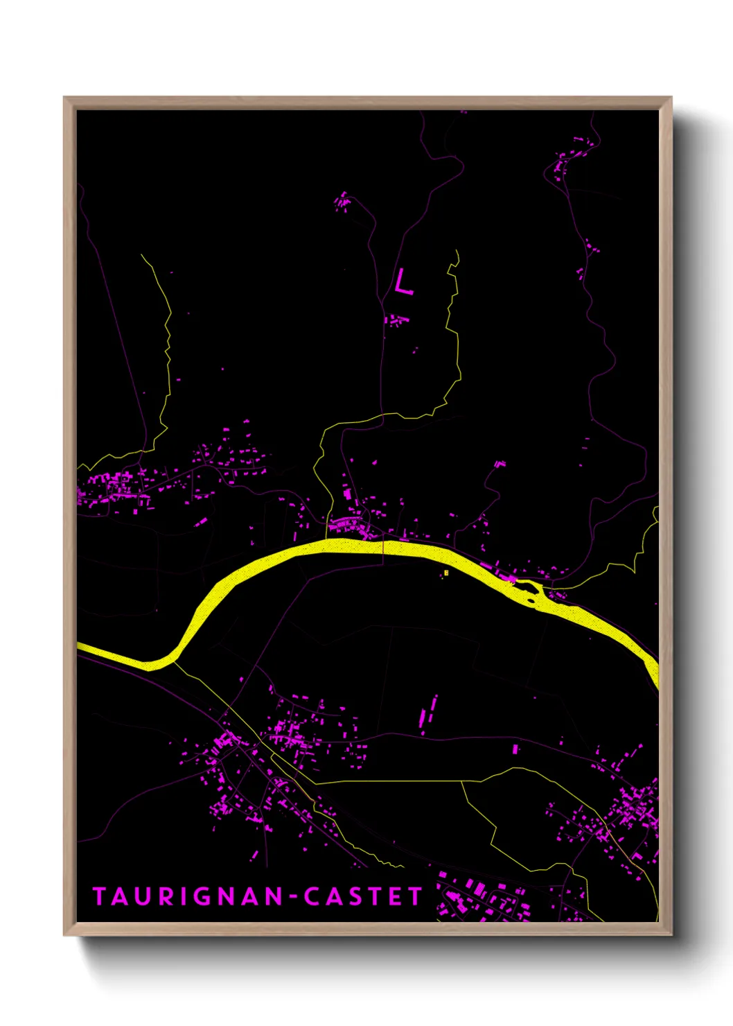 Une affiche de carte sur Taurignan-Castet