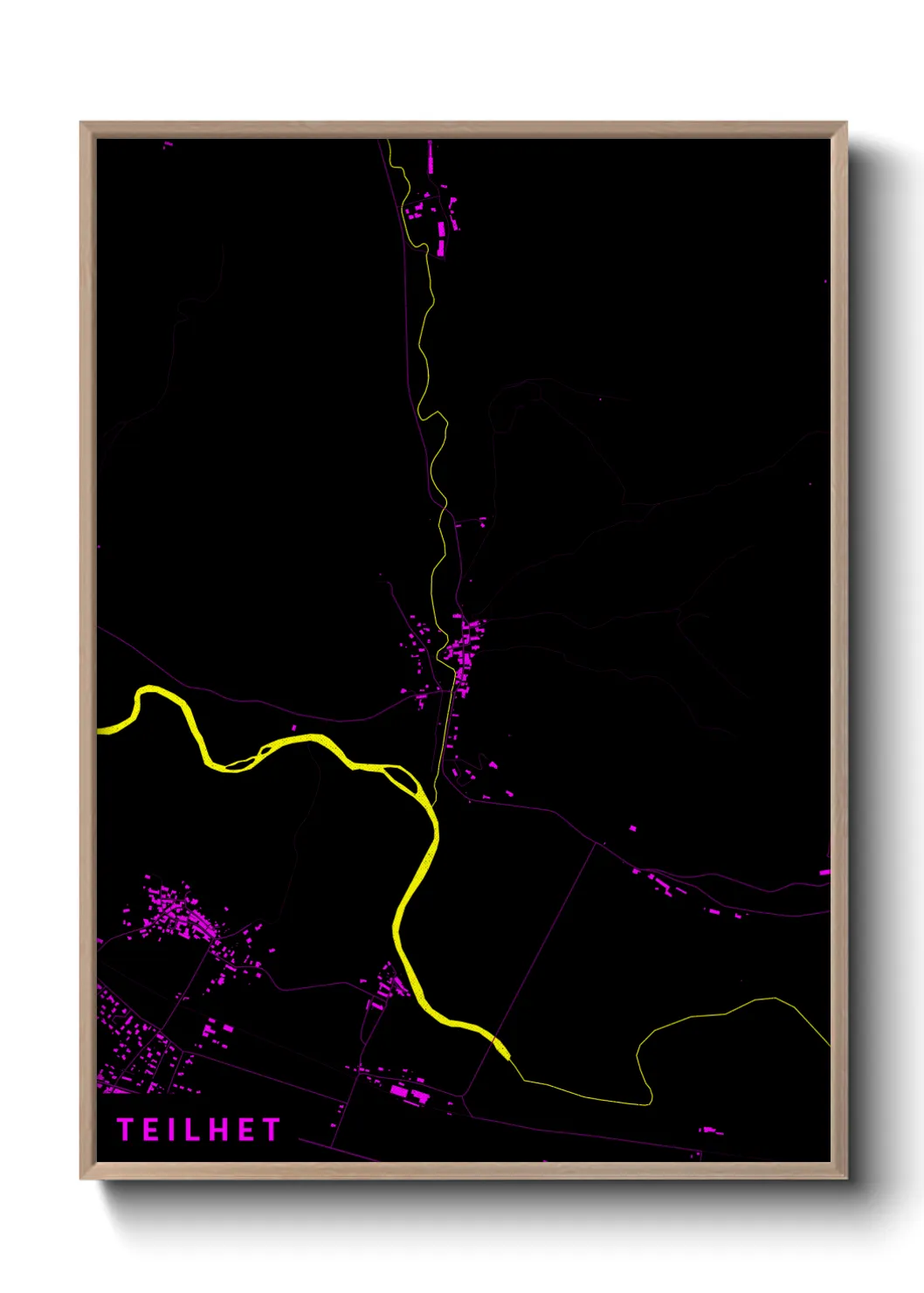 Une affiche de carte sur Teilhet