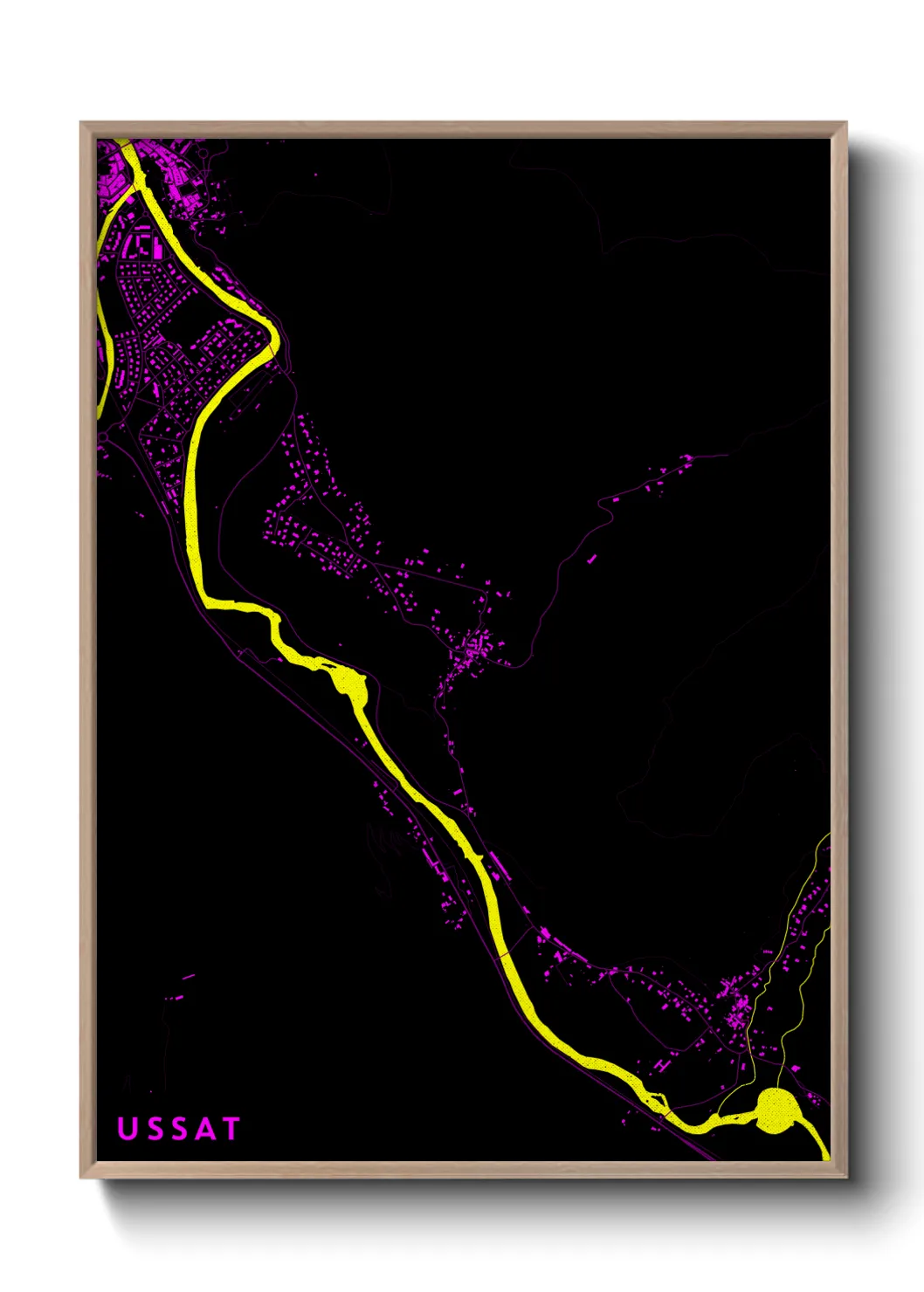 Une affiche de carte sur Ussat