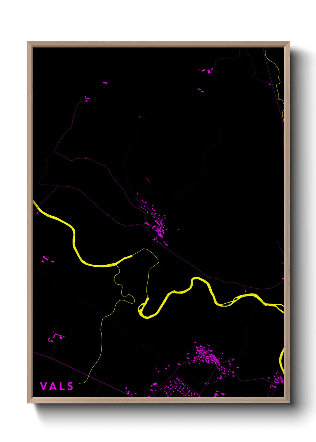 Une affiche de carte sur Vals