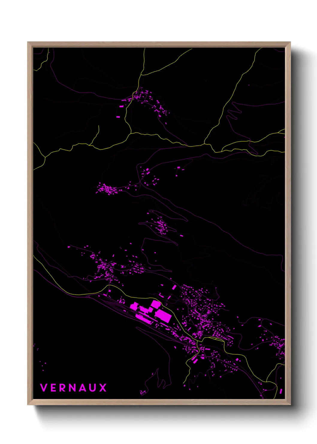 Une affiche de carte sur Vernaux