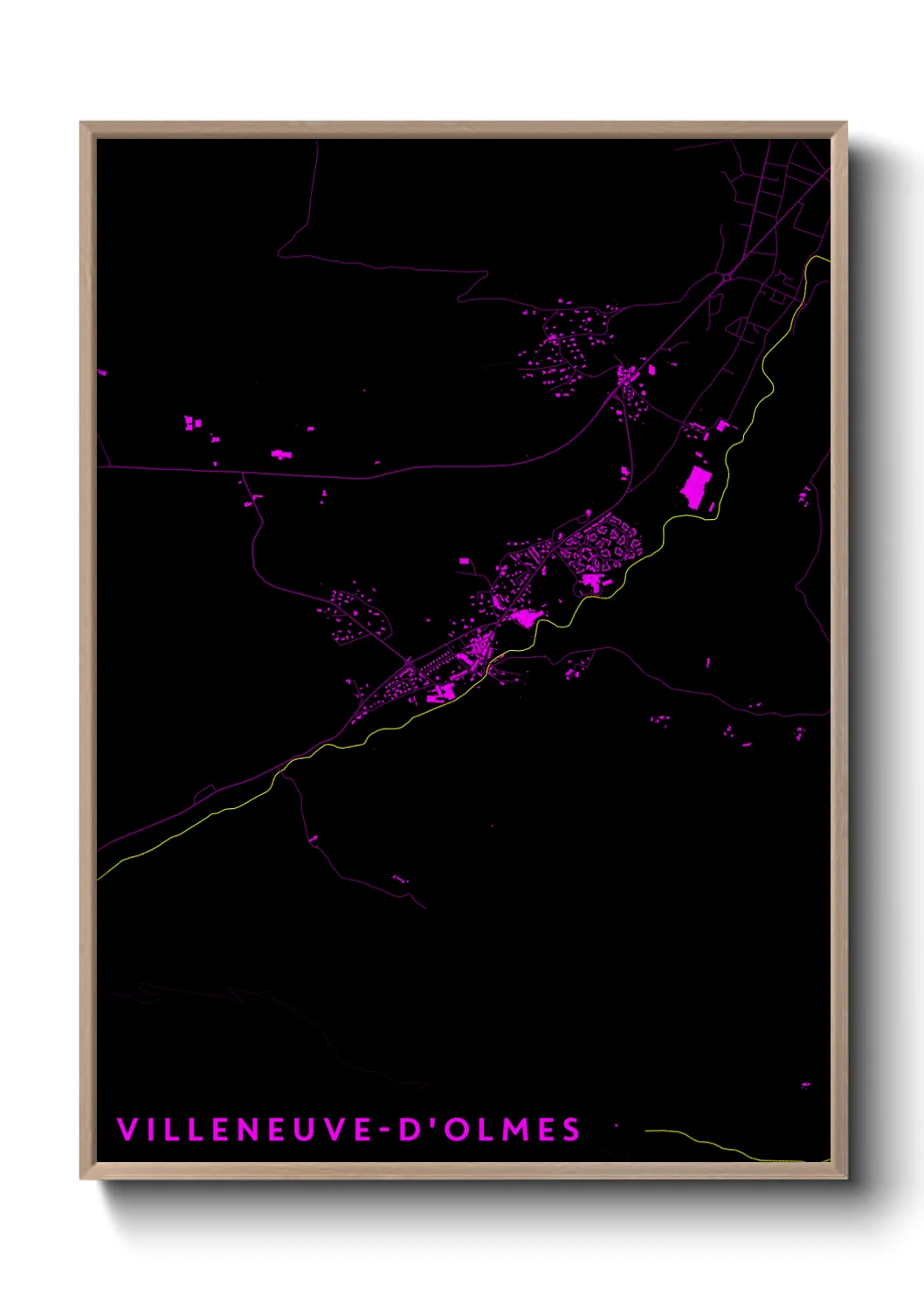 Une affiche de carte sur Villeneuve-d'Olmes